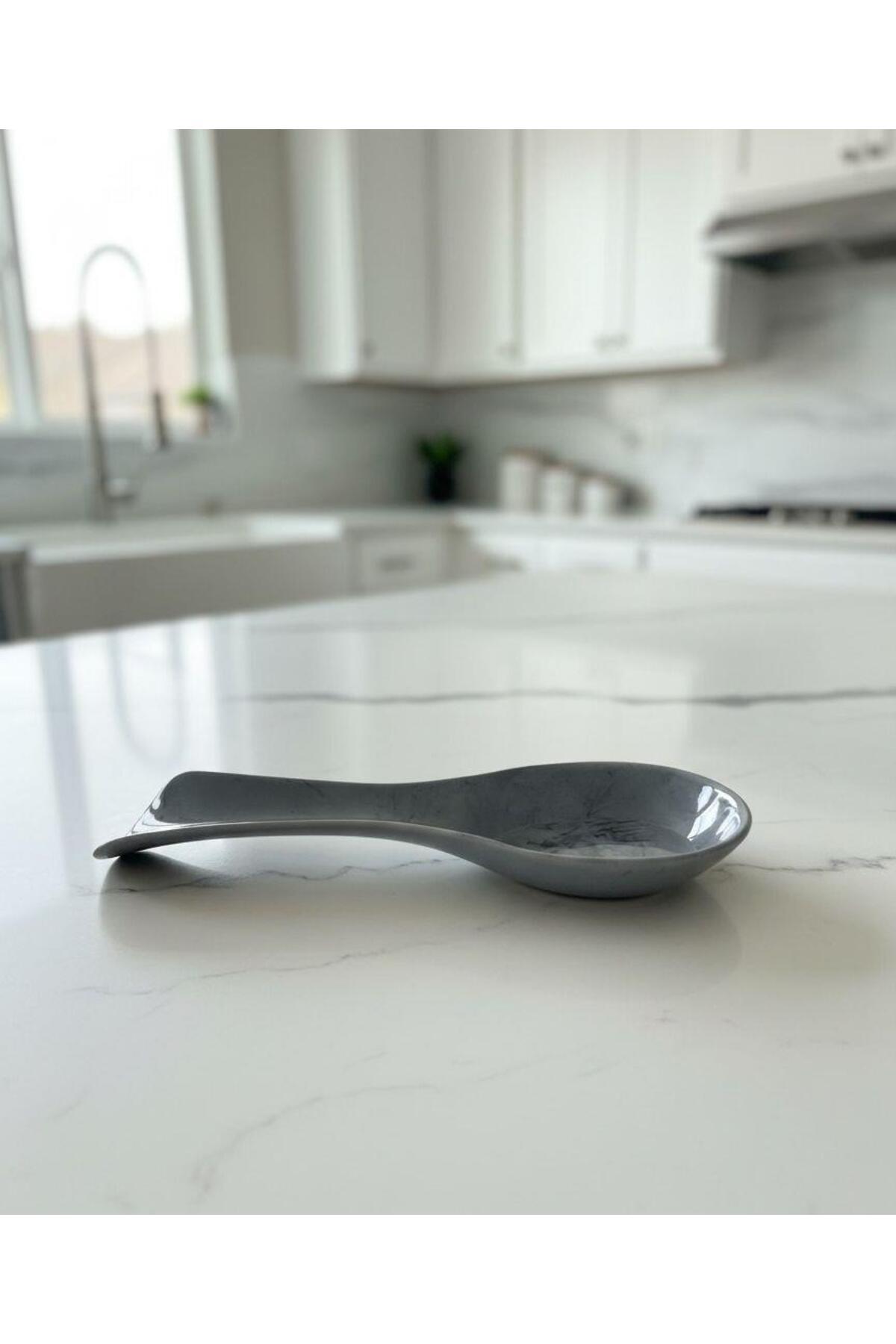 Okyanus Home Mermer Desen Kepçe Kaşık Altlığı