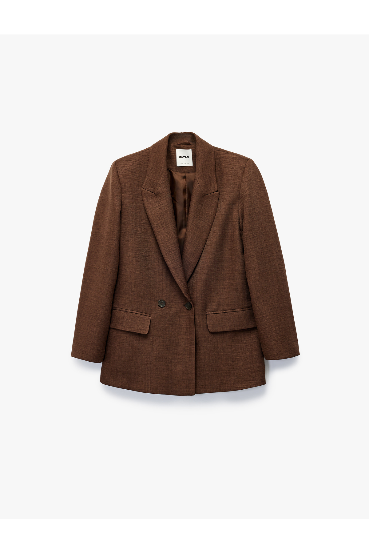 Koton  Cep Detaylı Düğmeli Uzun Kollu Kruvaze Yaka Blazer Ceket - Görsel 3