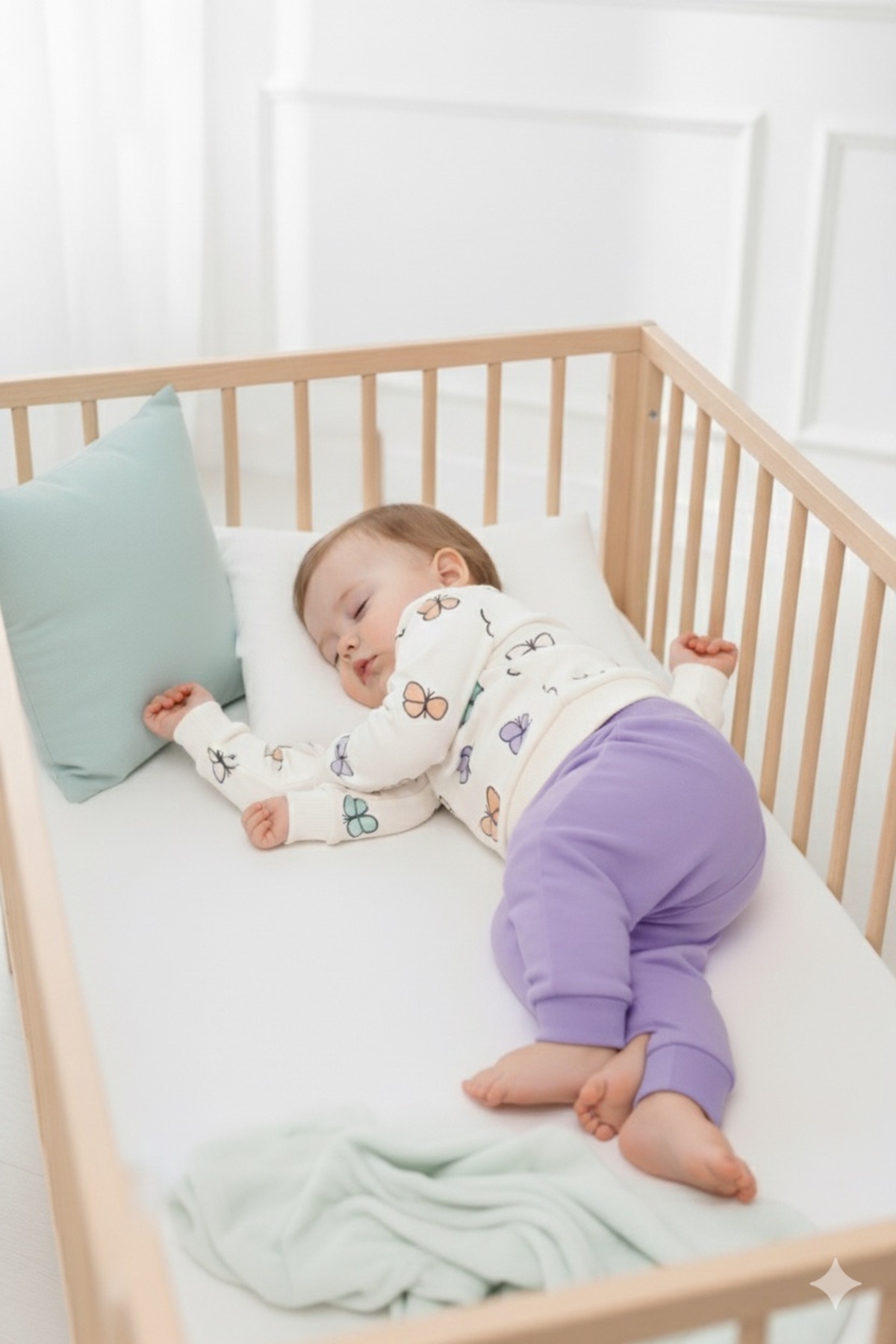 Le Touche Kız Çocuk Kelebek Desenli Pamuklu 2'li Pijama Takımı fotoğrafı 5 (önizleme)