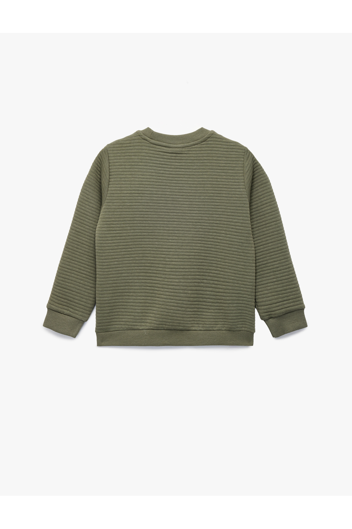 Koton Uzun Kollu Bisiklet Yaka Dokulu Pamuklu Sweatshirt fotoğrafı 2 (önizleme)