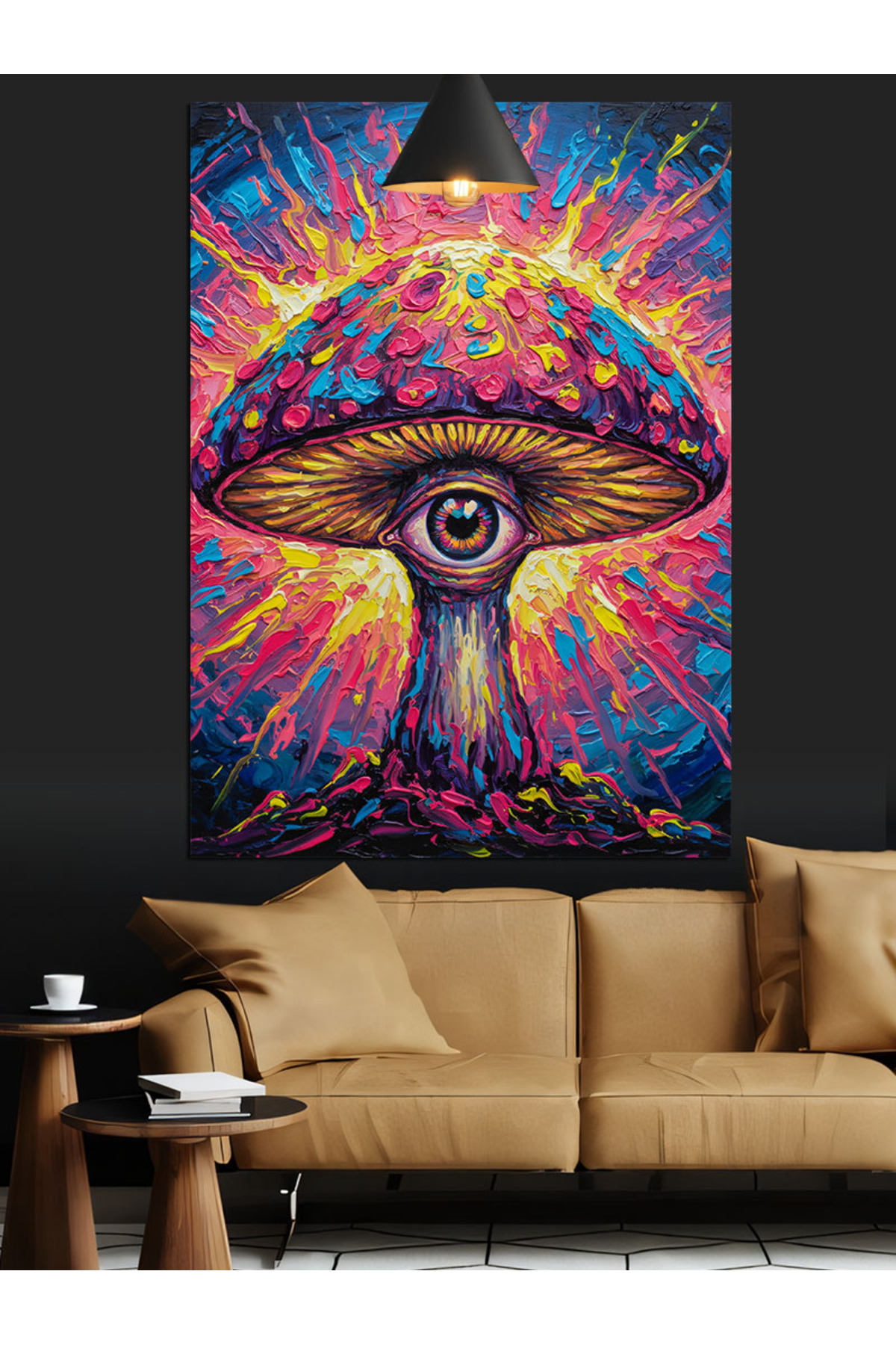 Mantar Şeklinde Yüksek kaliteli yağlı boya dokulu Kanvas Canvas Tablo kanvas tablo canvas tablo duv