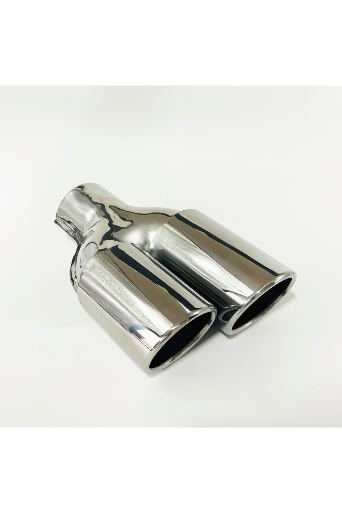 Defne Egzoz 76 MM Çiftli Kesik Sol Boş Egzoz Ucu Krom Kaplı Egsoz Ucu Her Araca Uyumlu 76 Lık Egzos Ucu