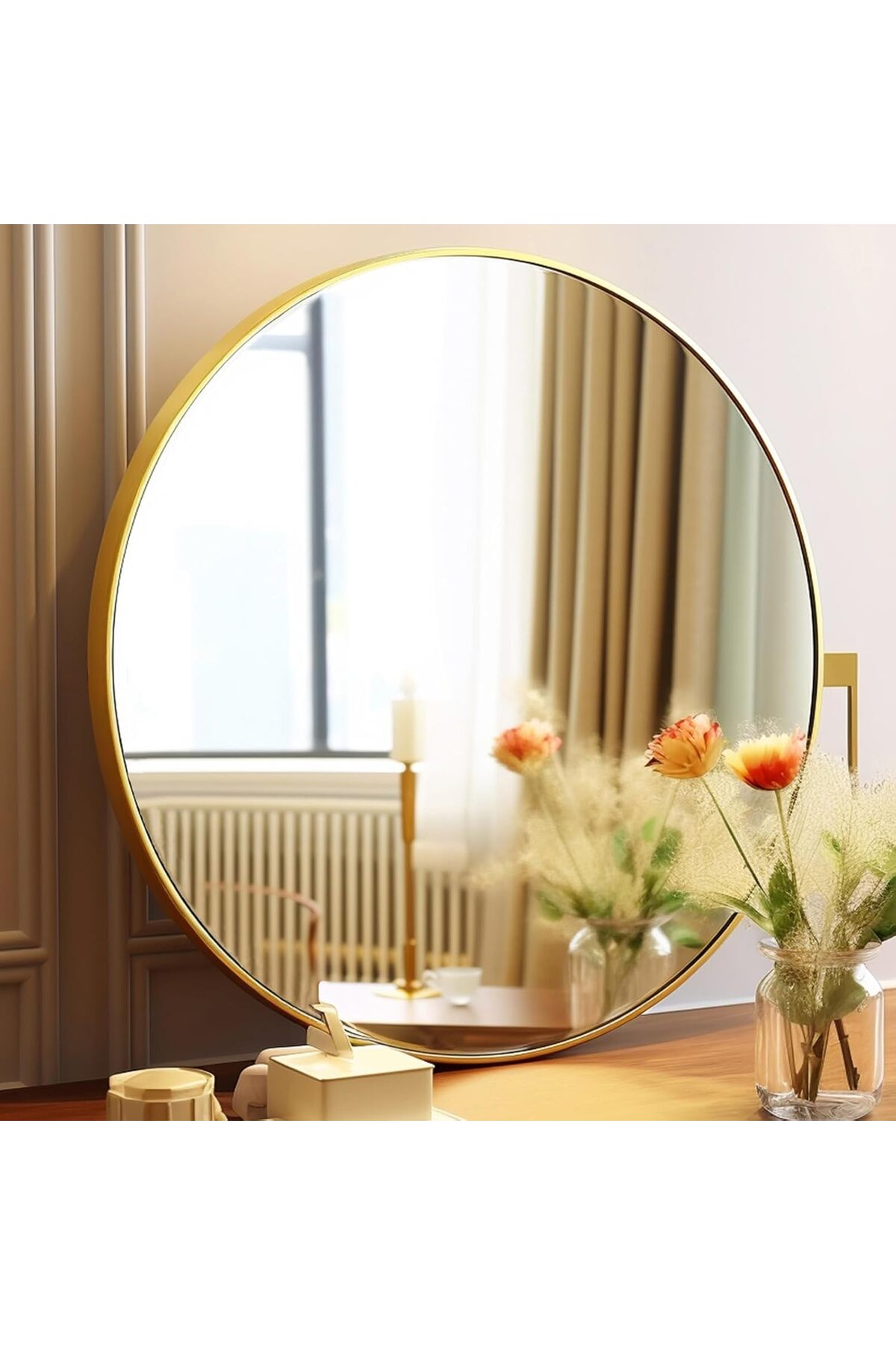 مرآة أكريليك دائرية لاصقة على الحائط – مرآه عصرية مقاومة للكسر وآمنة بوضوح عالي,مرايا ديكور 🪞