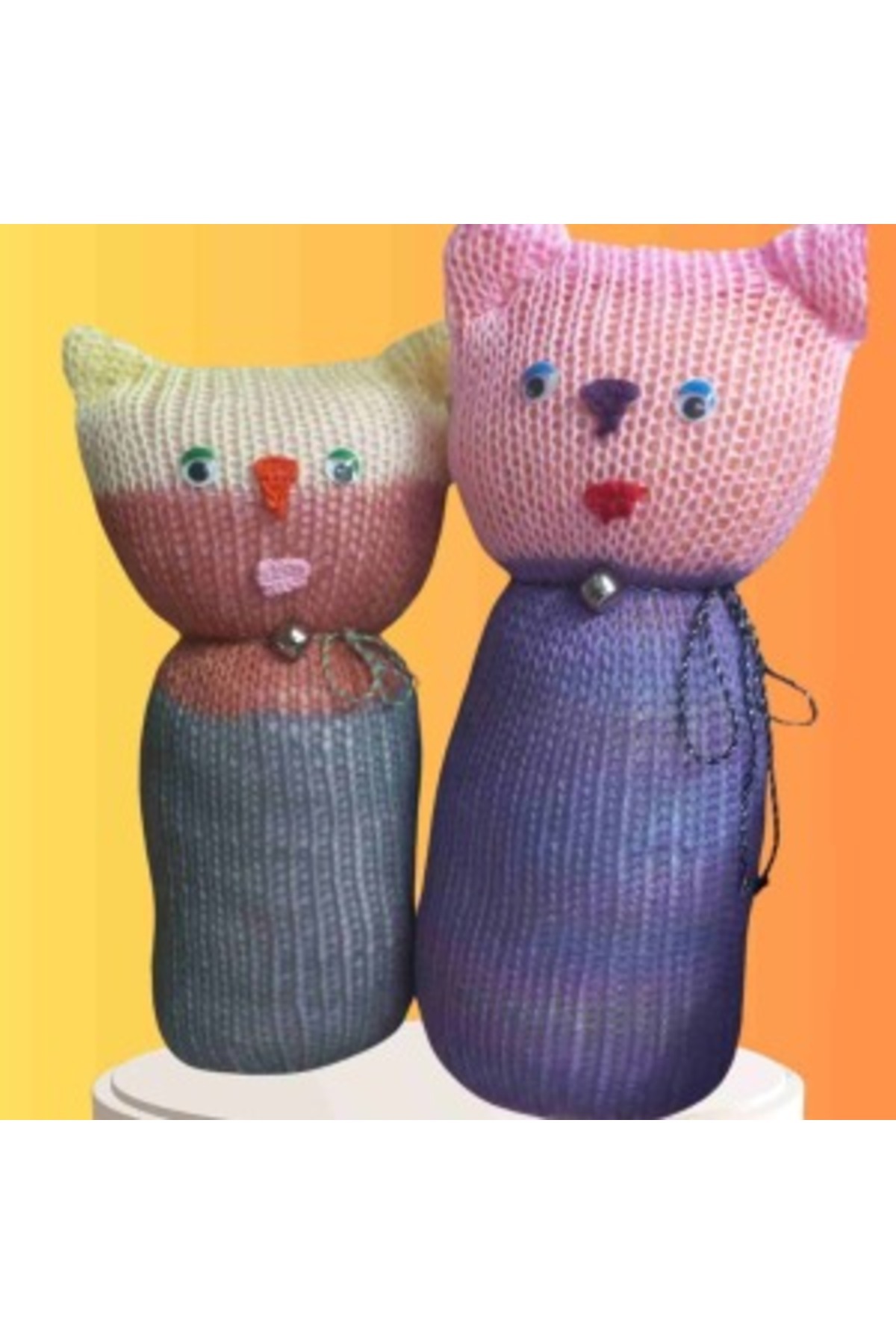 MAGNORA Tıkırık Örgü Yastık Uyku Ve Oyun Arkadaşı Gümüş&zıpzıp - 35 Cm-45 Cm