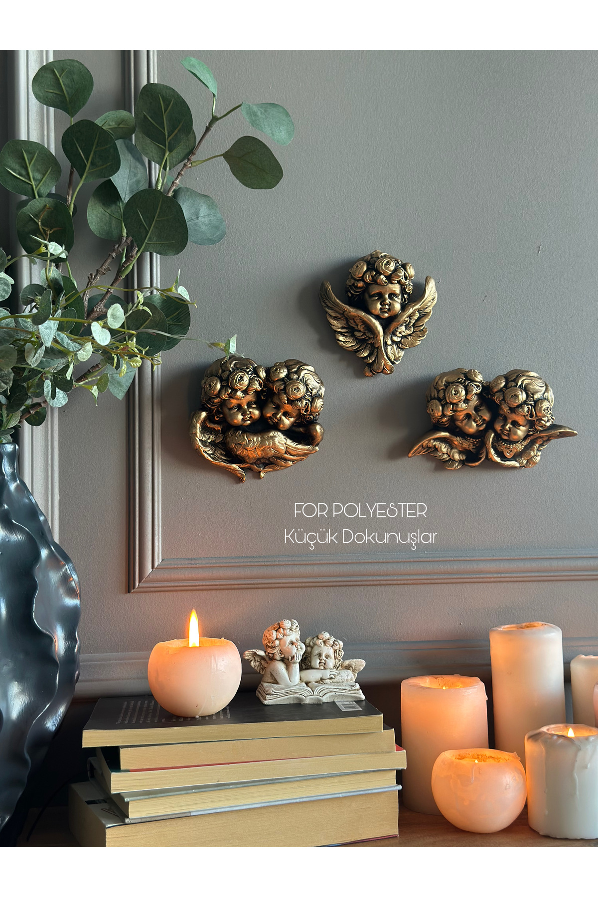 Wall Angel 3-Piece Trinket Set White /Accessory/Home/Office/Decor/Wall Decoration/Combination
