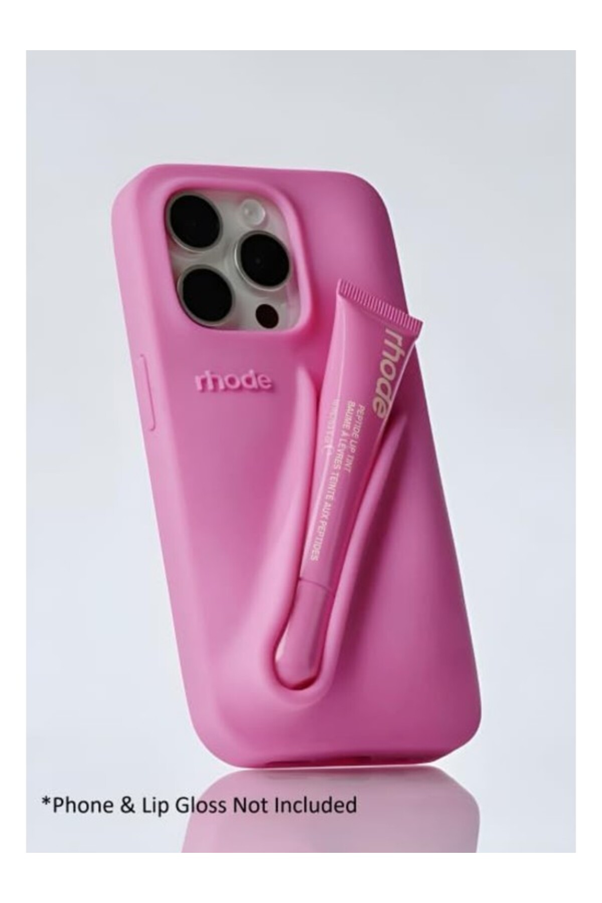 rhode iPhone 17 Pro Max Lip Gloss Holder Case – Pink Silicone Back