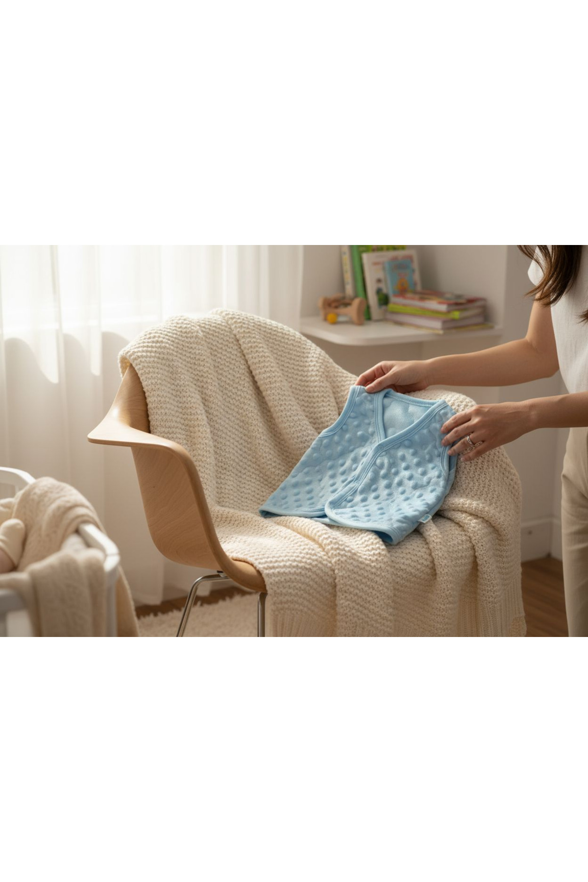 Ercahome tekstil Bebek Yeleği kapitone biyeli mavi erkek yelek fotoğrafı 3 (önizleme)