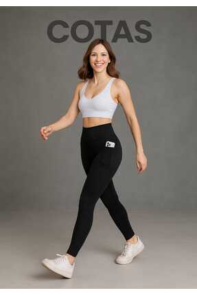 COTAS Kadın Toparlayıcı Yüksek Bel Cepli Spor Tayt – Esnek & Fit