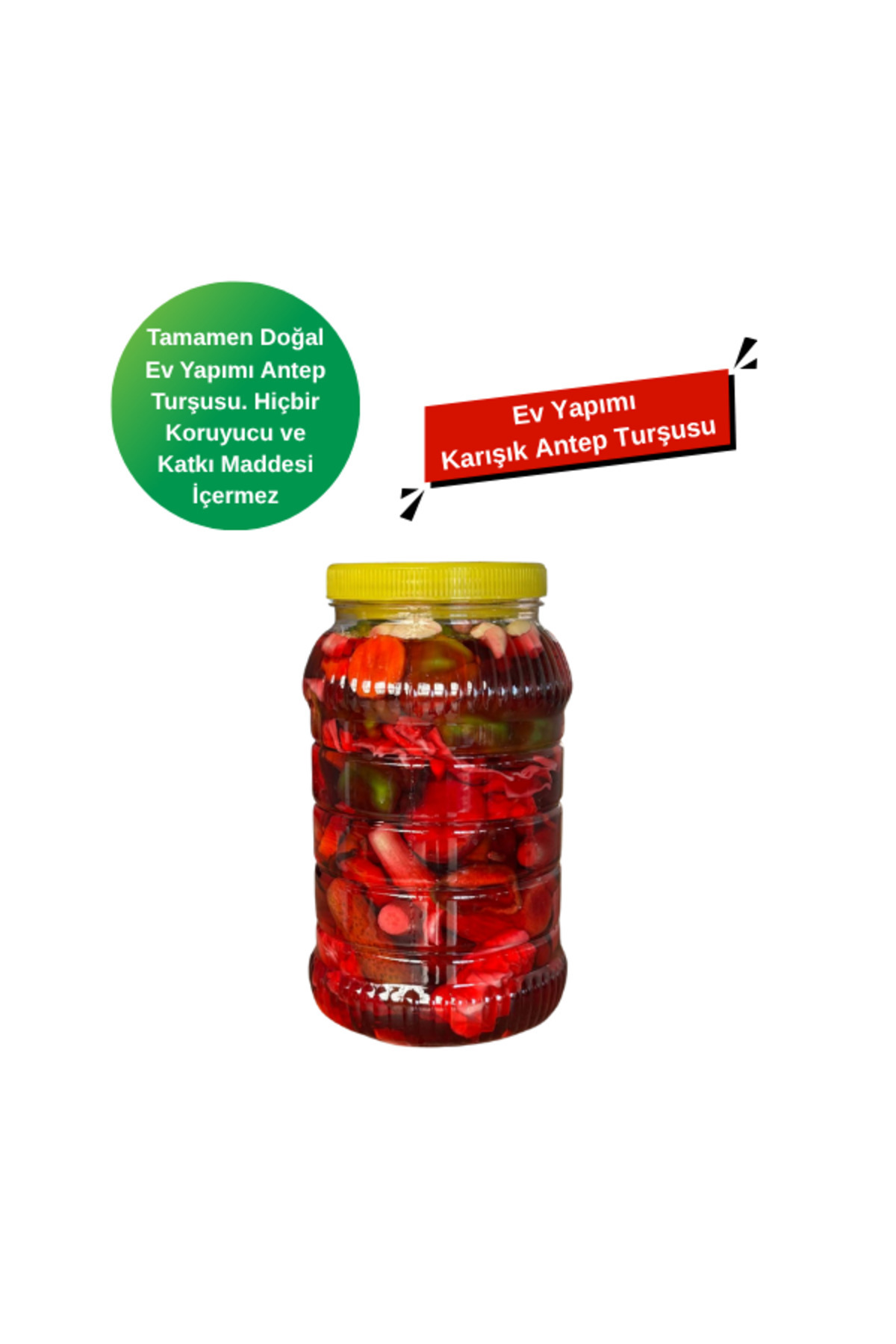 Gülce Lezzetler Tamamen Doğal Ev Yapımı Karışık Antep Turşusu 3000 cc