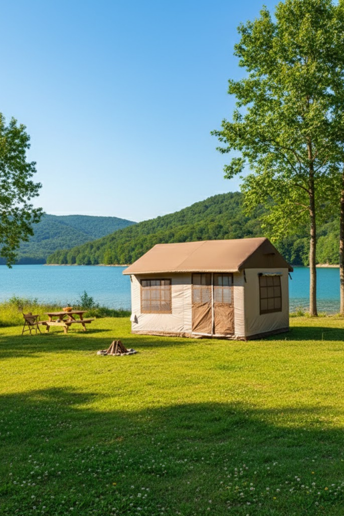 Resim post alley 10-12 Kişilik Baca Çıkışlı Şişme Kamp Çadırı-4 Mevsim 210D Oxford Su Geçirmez-350x350x250 CM 