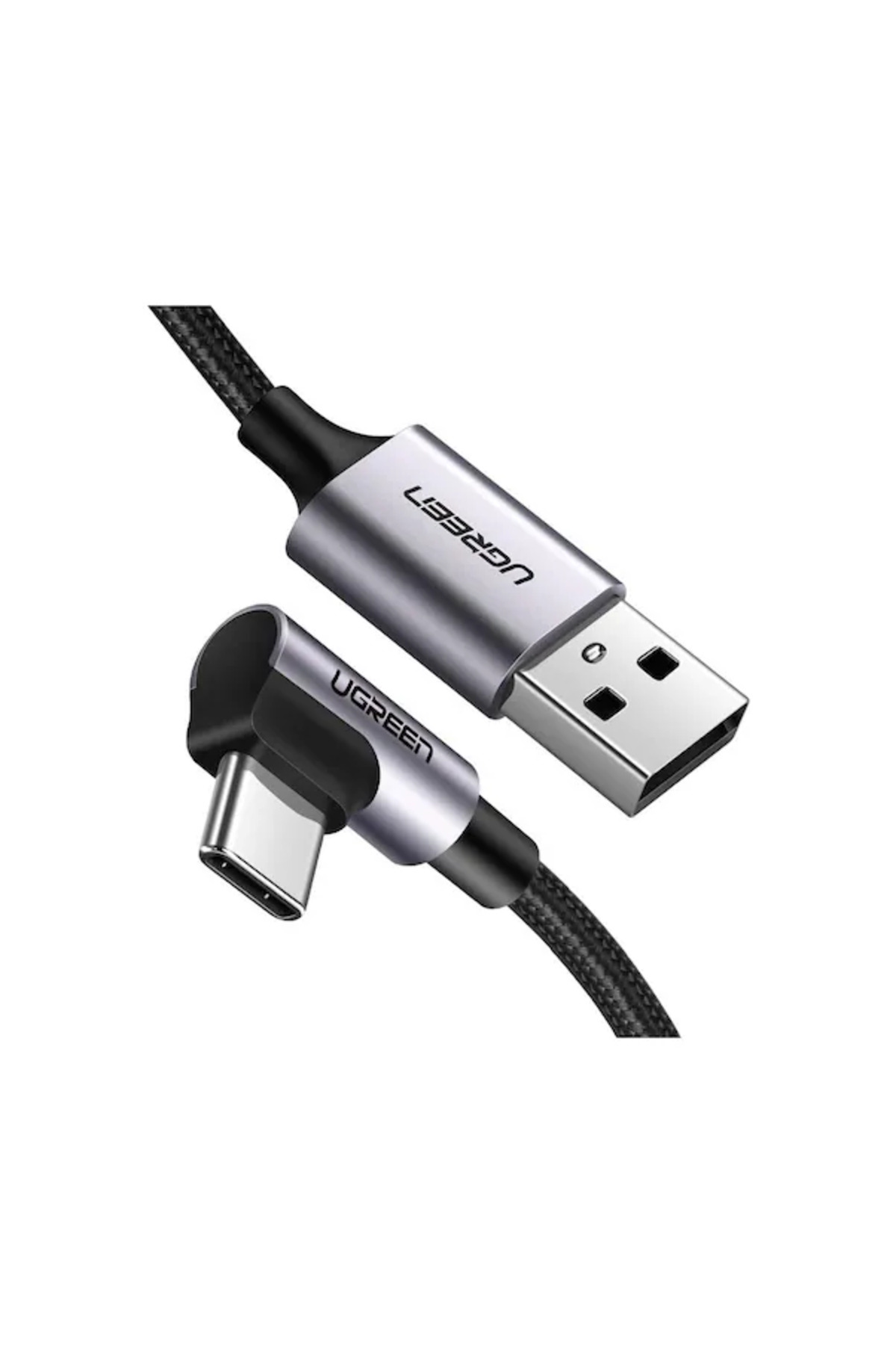 Ugreen USB-C to USB-A 3A QC 90 Derece Hızlı Şarj Kablosu, 2 Metre, Uzay Girişi, 50942
