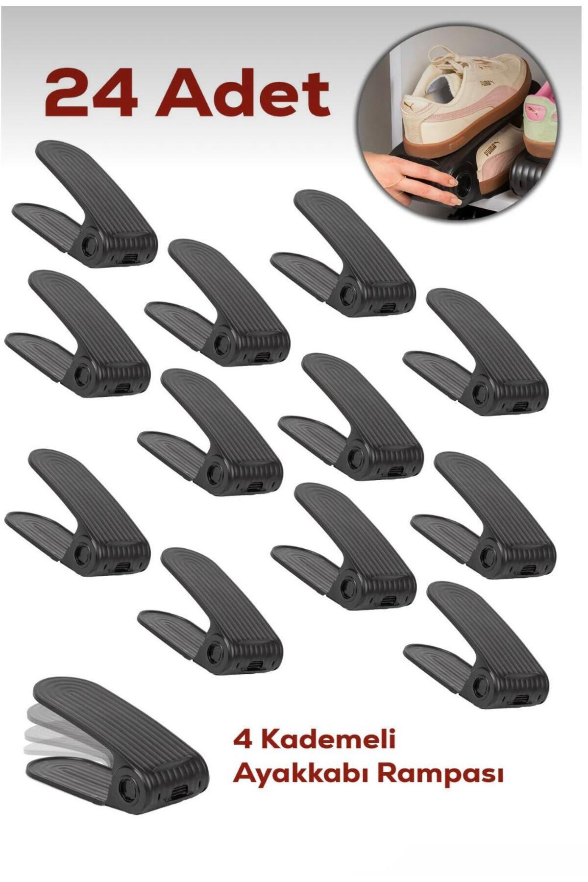 Gardino Home 24 lü Ayarlanabilir Ayakkabı Rampası Yükseklik Ayarlı Ayakkabı Düzenleyici Dolap İçi Organizer