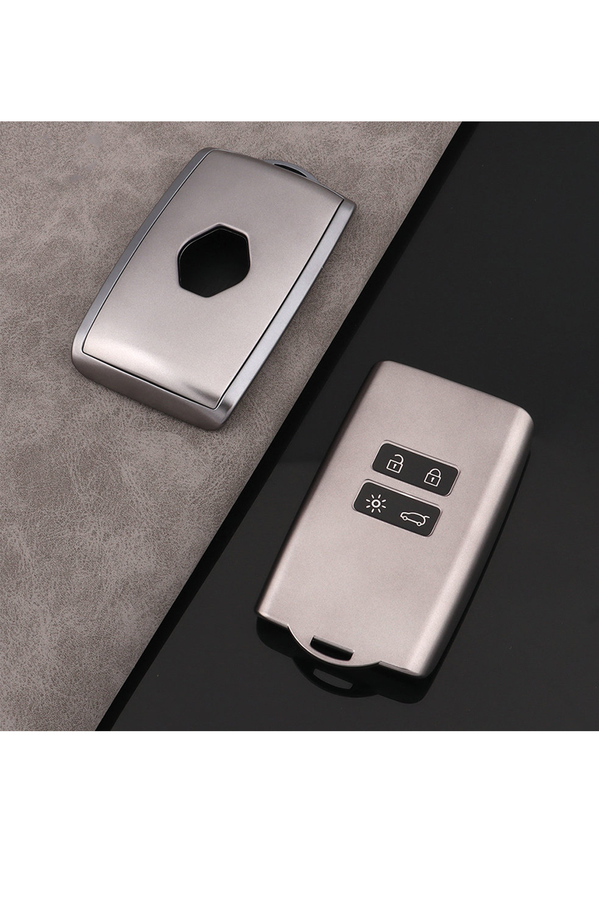 MeyZone Renault Megane 4 Kadjar Talisman Clio 5 Dacia Duster Gri Silikon Kart Anahtar Kılıfı