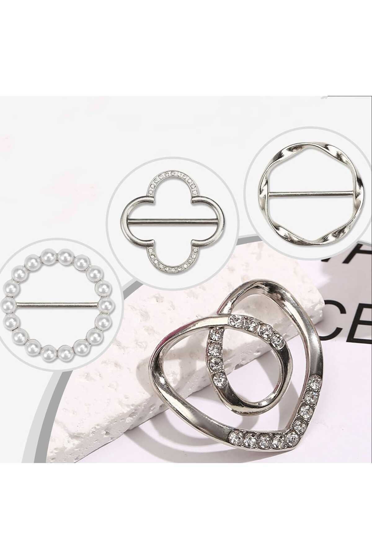 Bacoss ŞAL EŞARP FULAR TOKASI-KLİPSİ 4 LÜ SET (BC-1244) görsel 6