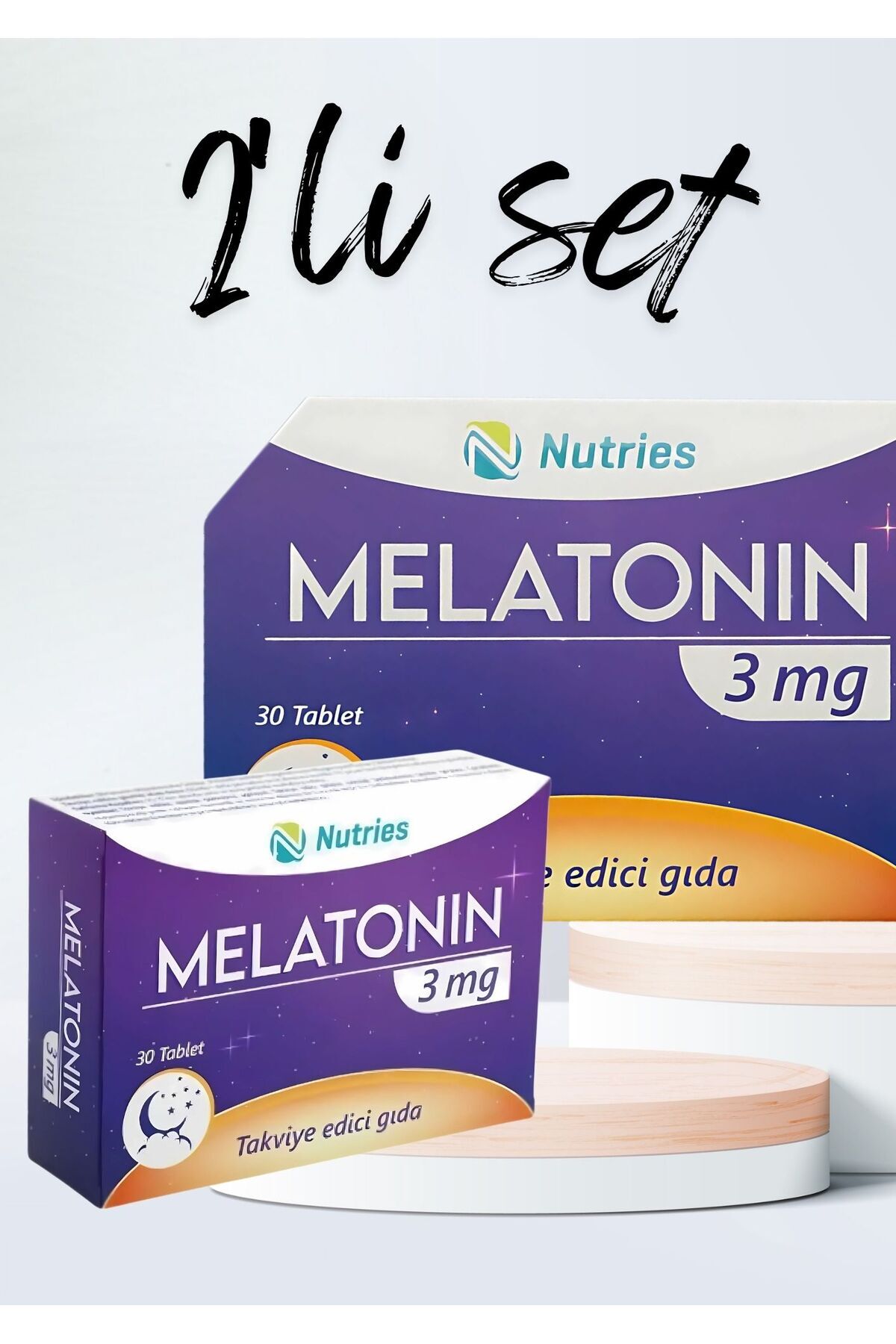 asell store Melatonin Uyku Destek Tableti 3 Mg 30 lu - 2 li Avantaj Paketi