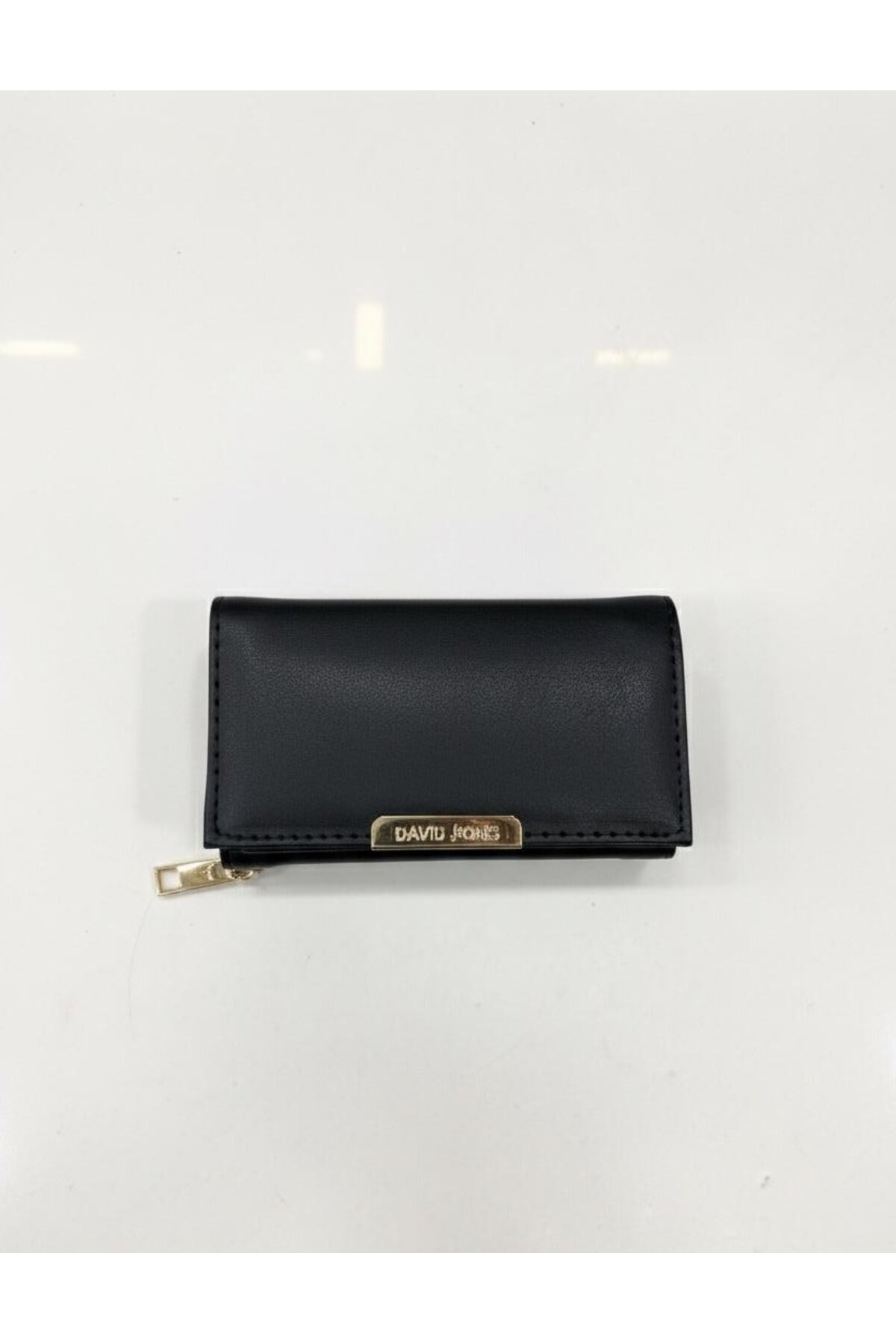 Soft Faux Leather Gold Women's Wallet with Color Detail Medium Size