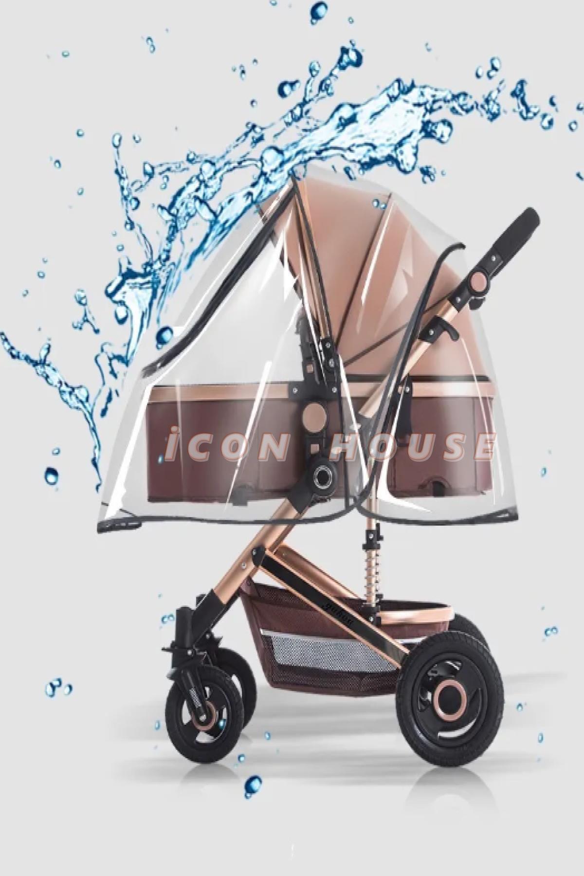 A&A Kalın PVC Pencereli Ultra Lüks Bebek Arabası Yağmurluğu Siyah(BÜTÜN BEBEK ARABALARINA UYUMLUDUR)