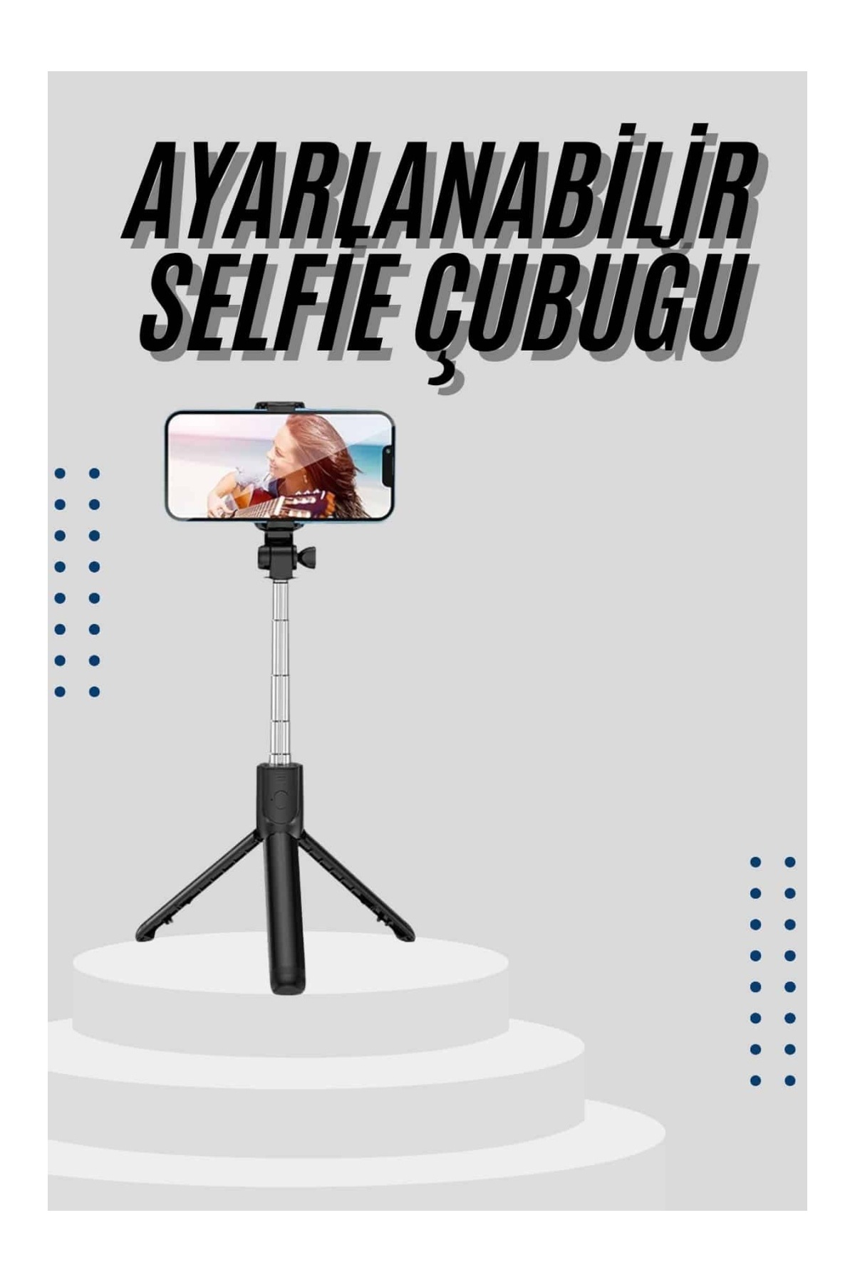 TeknoKesgin Tripod Selfie Çubuğu Bluetooth Kumandalı Kablosuz Led Işıklı