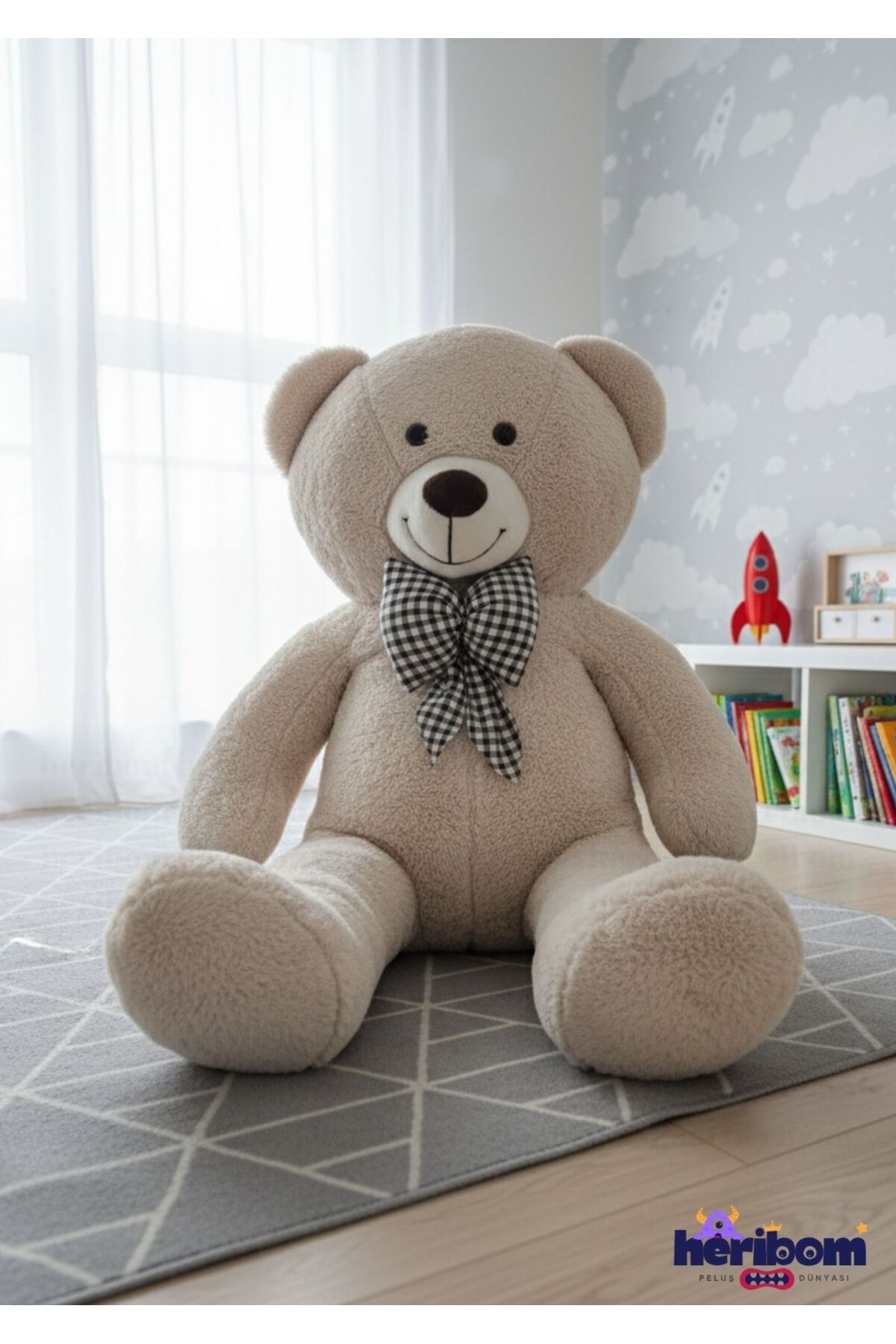 Heribom 90 Cm Peluş Ayı Büyük Boy - Sevgili Hediye- Doğum Günü Hediyesi fotoğrafı 2 (önizleme)