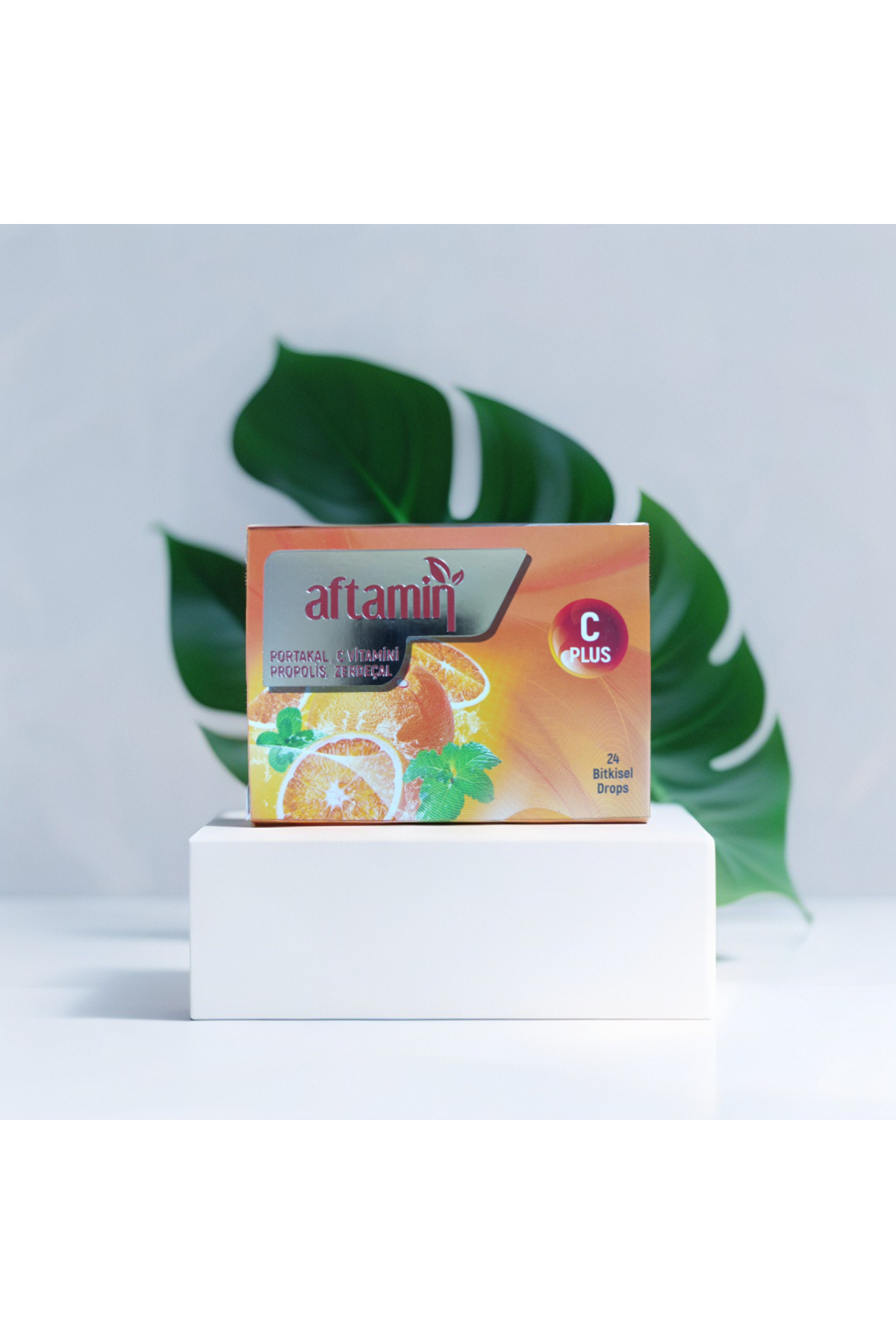 AFTAMİN Bitkisel Pastil 24'lü Portakal Aromalı,C Vitamini, Propolis ve Zerdeçallı Boğaz Rahatlatıcı