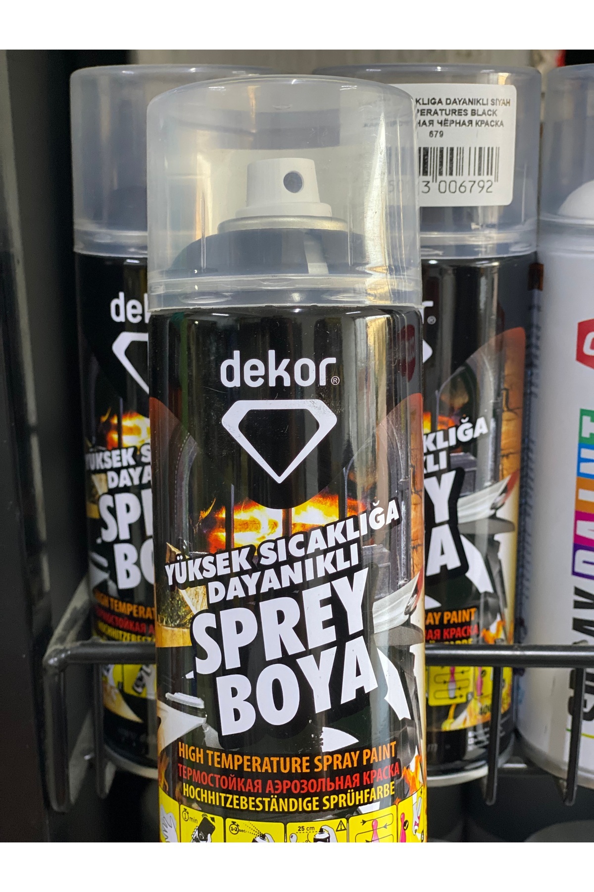 Dekor Yüksek Sıcaklığa Dayanıklı Siyah Sprey Boya