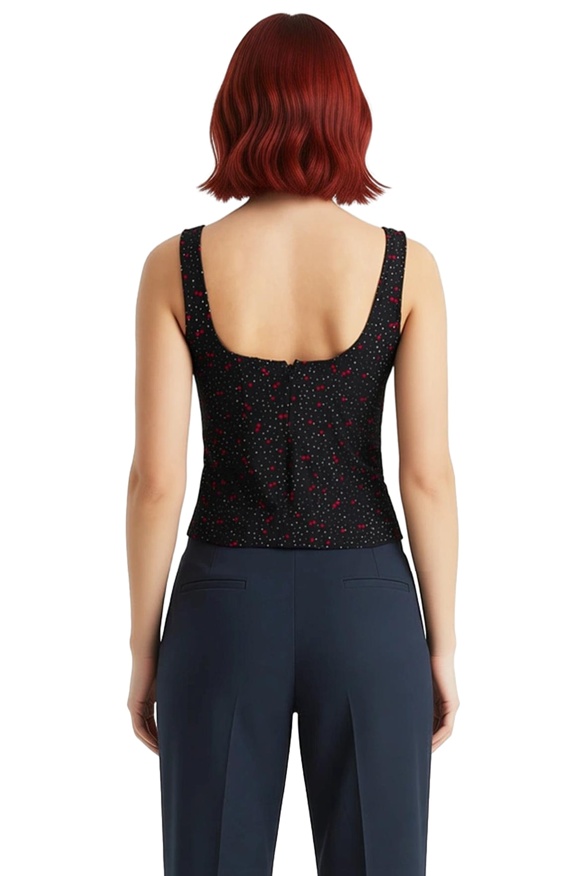 Yazlık Desenli Fitted Crop Bluz Viskoz Dokuma Özenle Seçilmiş Uzun Ömürlü Özel Tasarım
