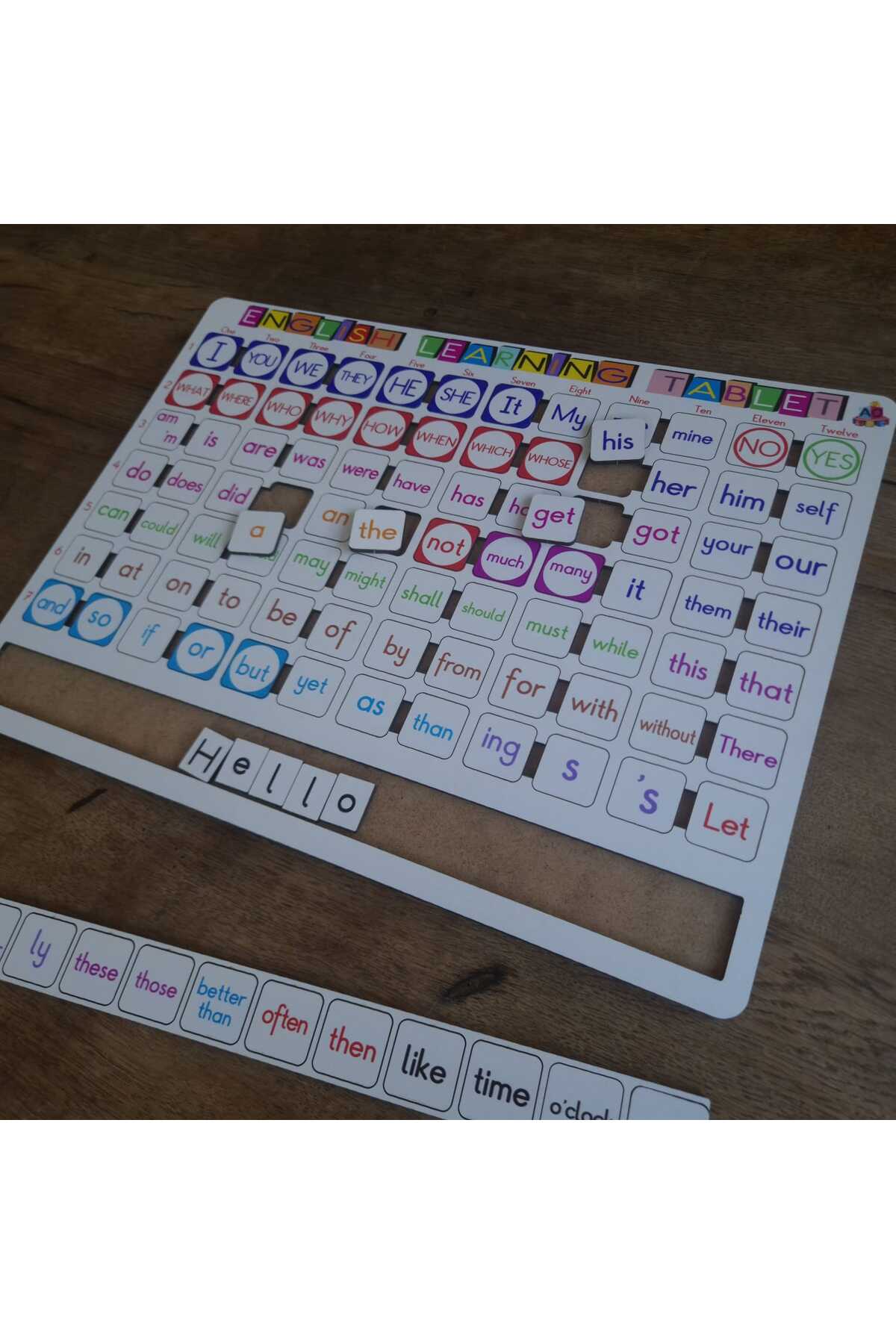 مجموعه آموزشی تبلت چوبی سفید یادگیری زبان انگلیسی