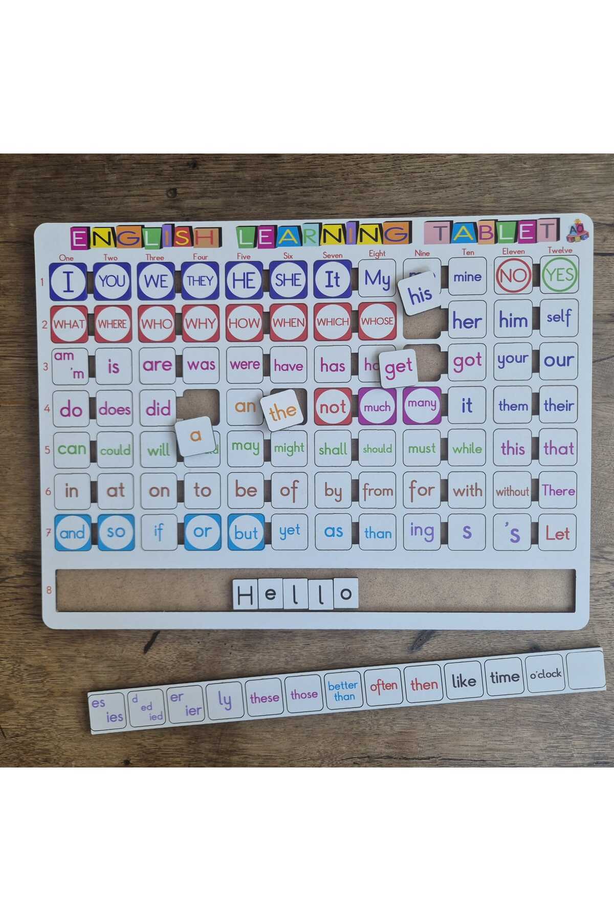 مجموعه آموزشی تبلت چوبی سفید یادگیری زبان انگلیسی