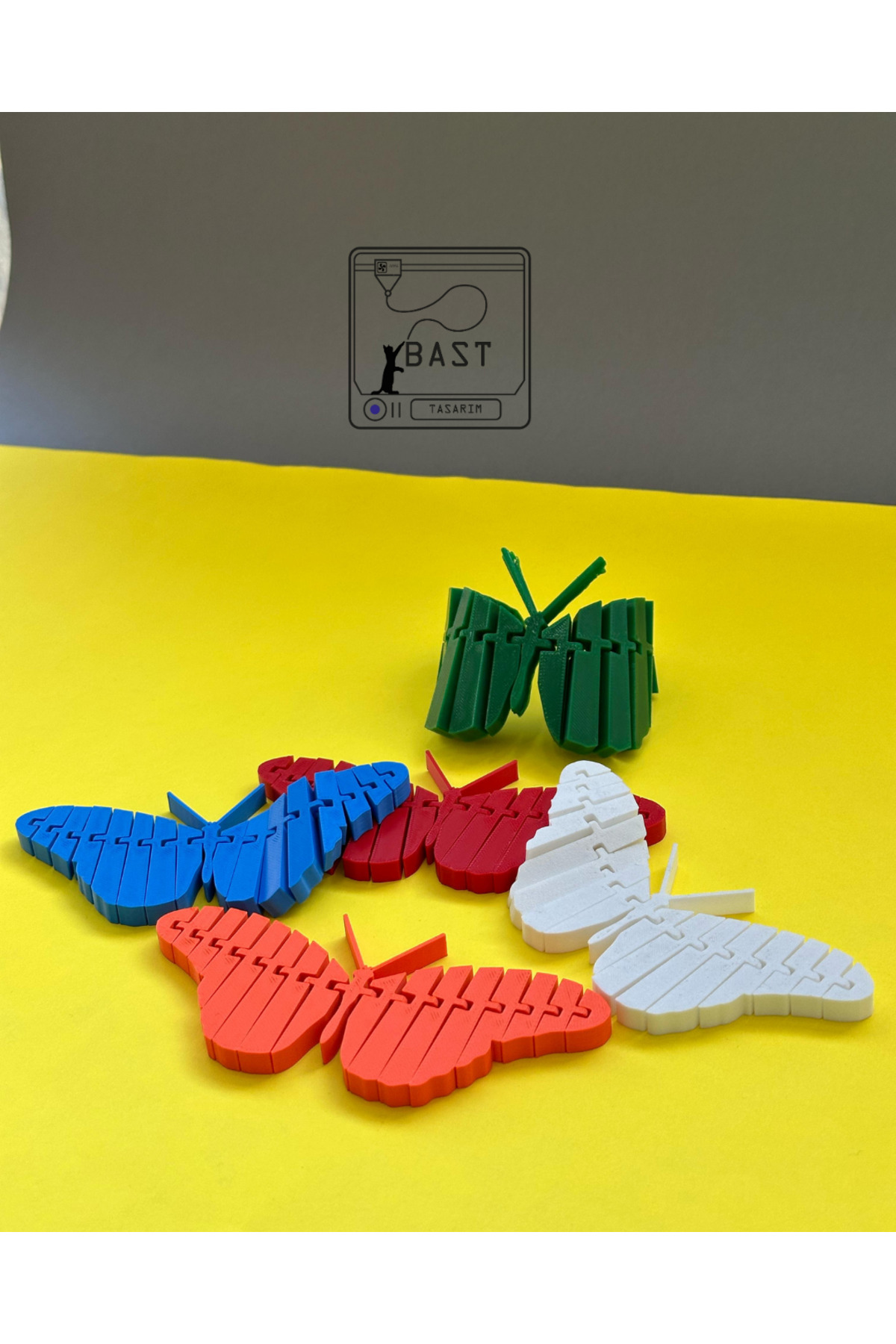 can mats Bast Tasarım 3D Yazıcı Hareketli Eklemli Kelebek Oyuncak