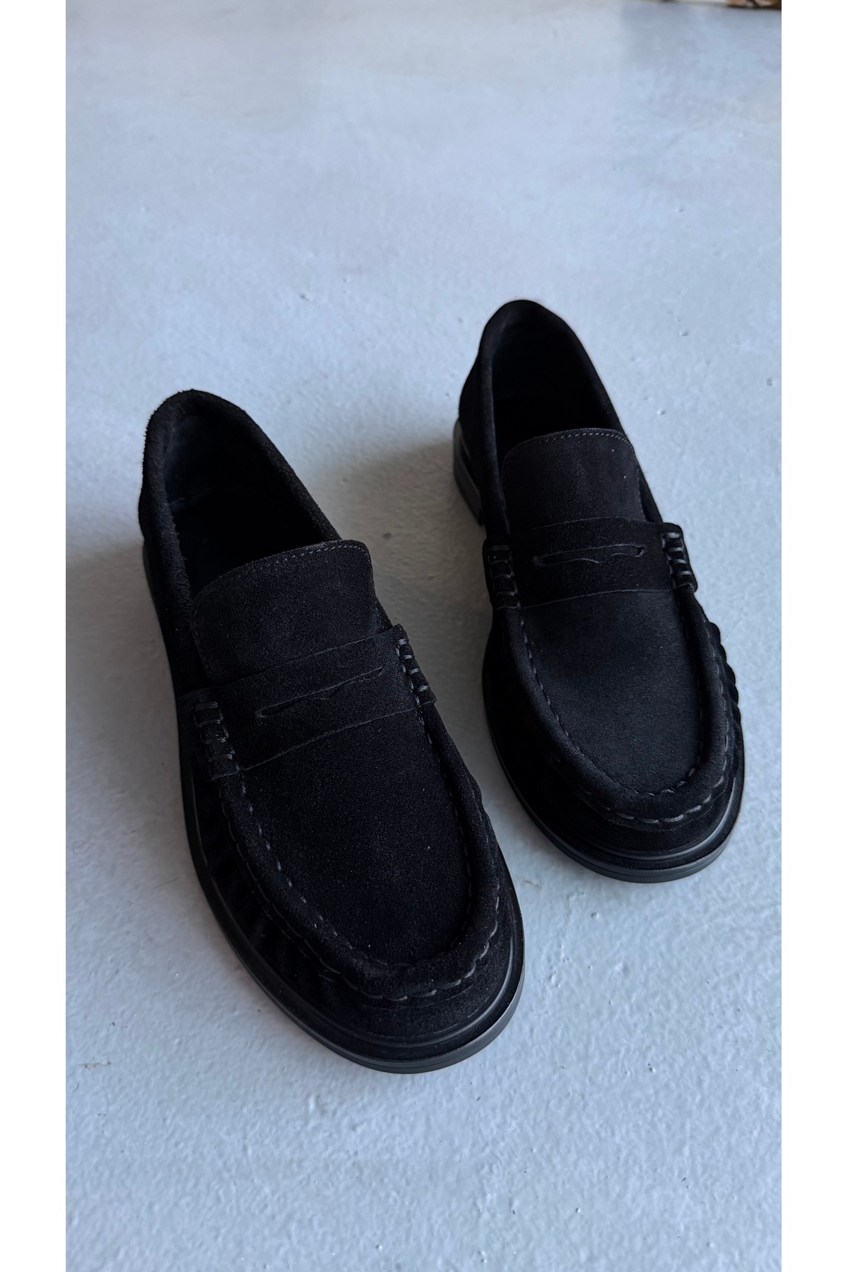 Eataly Shoes Kadın Büzgülü Gerçek Deri Oxford Loafer Günlük Ayakkabı Siyah Siyah