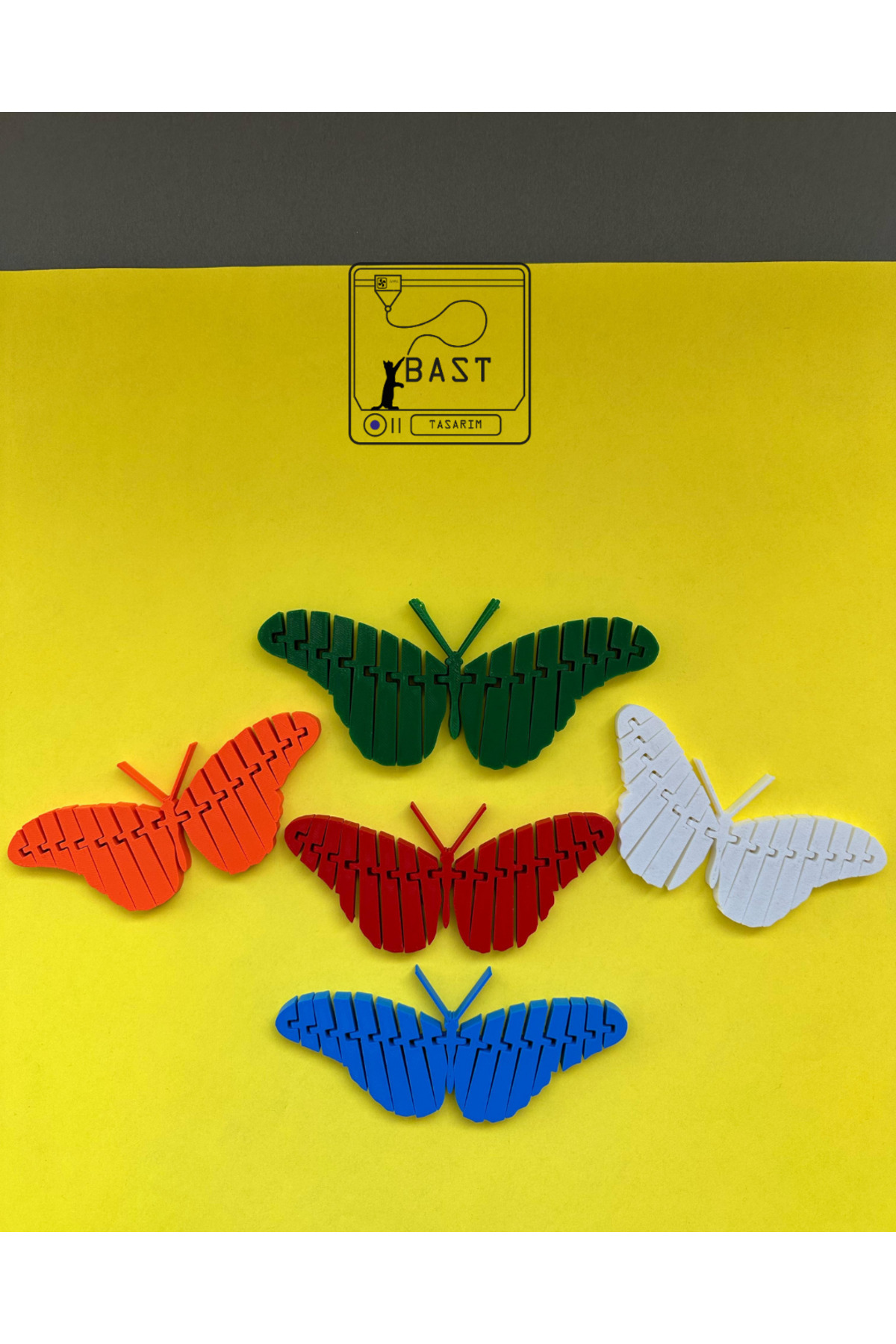 can mats Bast Tasarım 3D Yazıcı Hareketli Eklemli Kelebek Oyuncak