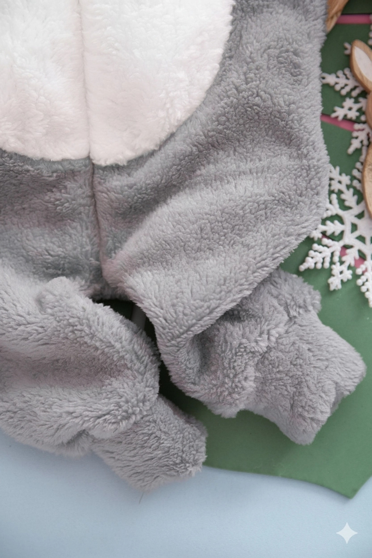 VaVbaby Welsoft Unisex Fermuarlı Peluş Kışlık Bebek Uyku Tulumu Çocuk Tulumu ve Kostümü Tavşan fotoğrafı 3 (önizleme)