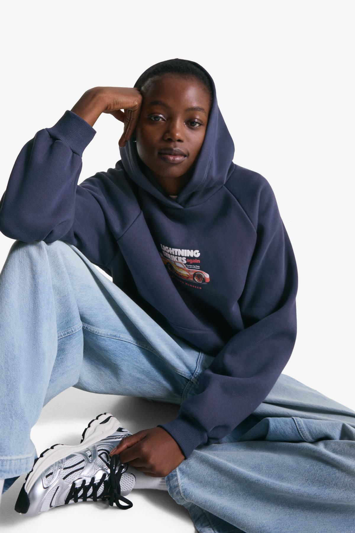 Bershka  Cars Kapüşonlu Sweatshirt - Görsel 3
