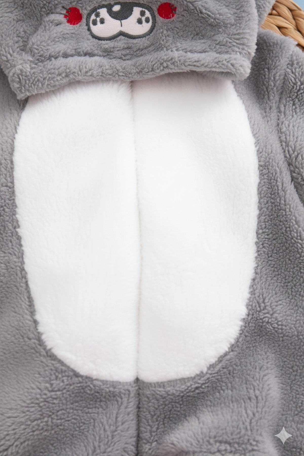 VaVbaby Welsoft Unisex Fermuarlı Peluş Kışlık Bebek Uyku Tulumu Çocuk Tulumu ve Kostümü Tavşan fotoğrafı 2 (önizleme)