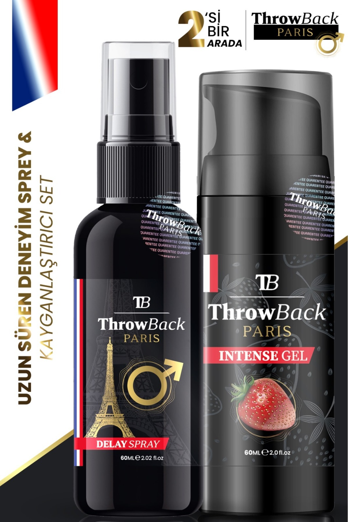 ThrowBack Parıs Erkek Uzun Deneyim Sprey Ve Kayganlaştırıcı Jel Çilekli Uyarıcı Etkili Su Bazlı