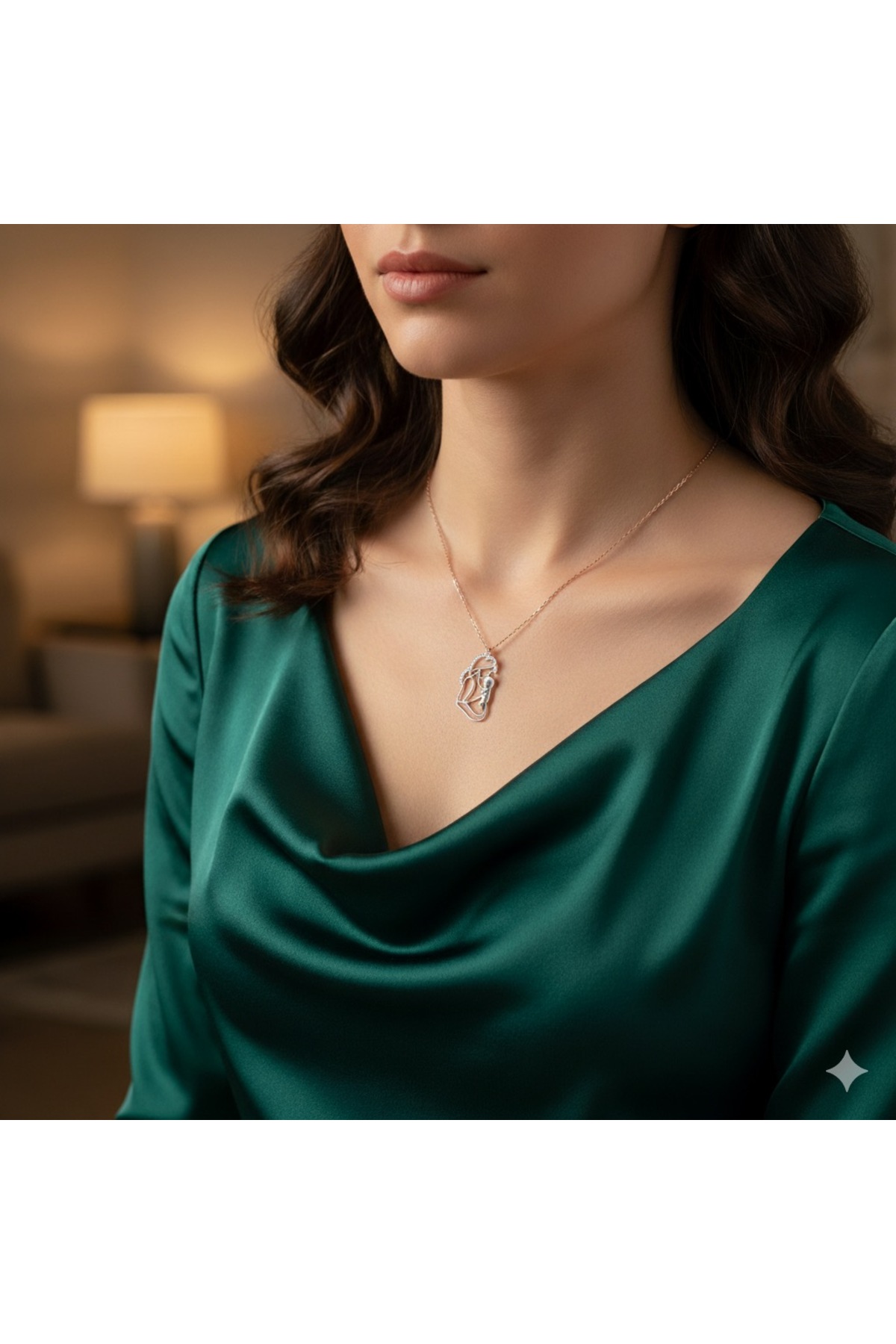 Lovera Jewellery 925 Ayar Gümüş Anne Ve Bebek Kadın Kolye | Zarif Hediyelik Takı Şık Doğum Günü Hediyesi fotoğrafı 4 (önizleme)