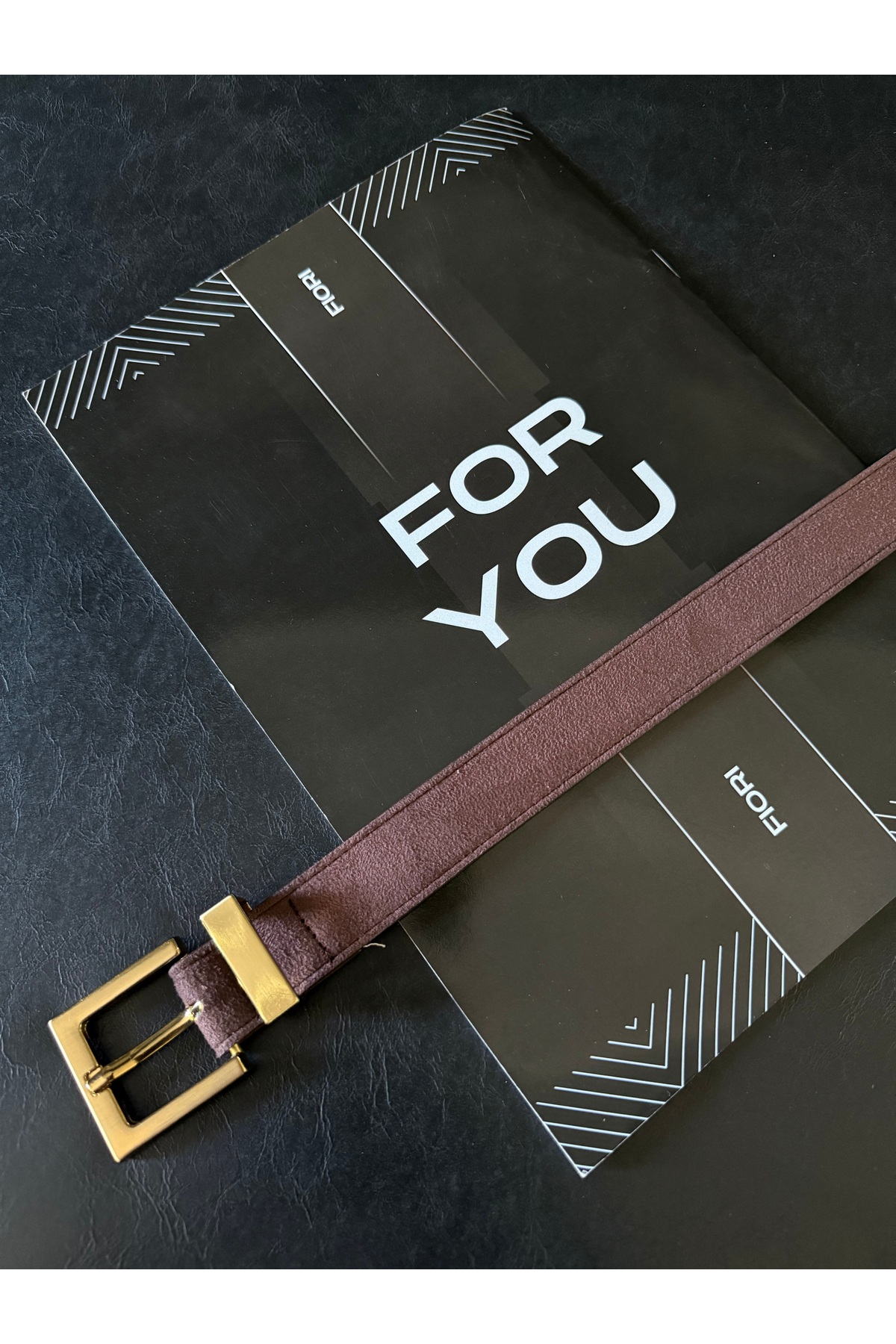 Fiori  Süet Kare Tokalı Köprülü Kadın Kemeri, Pantolon Kemeri, Ceket Kemeri, Elbise Kemeri - Görsel 7