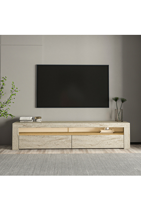 İNARCH DİZAYN Batı LED Işıklı 2 Kapaklı TV Sehpası – 150 cm – Minimal Tasarım...