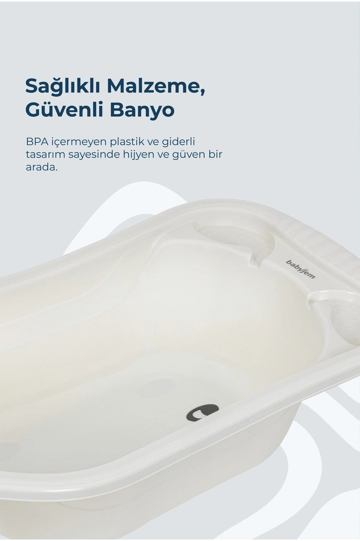 Babyjem Ayaklı Bebek Banyo Seti 7 Parça - Ekru fotoğrafı 7 (önizleme)