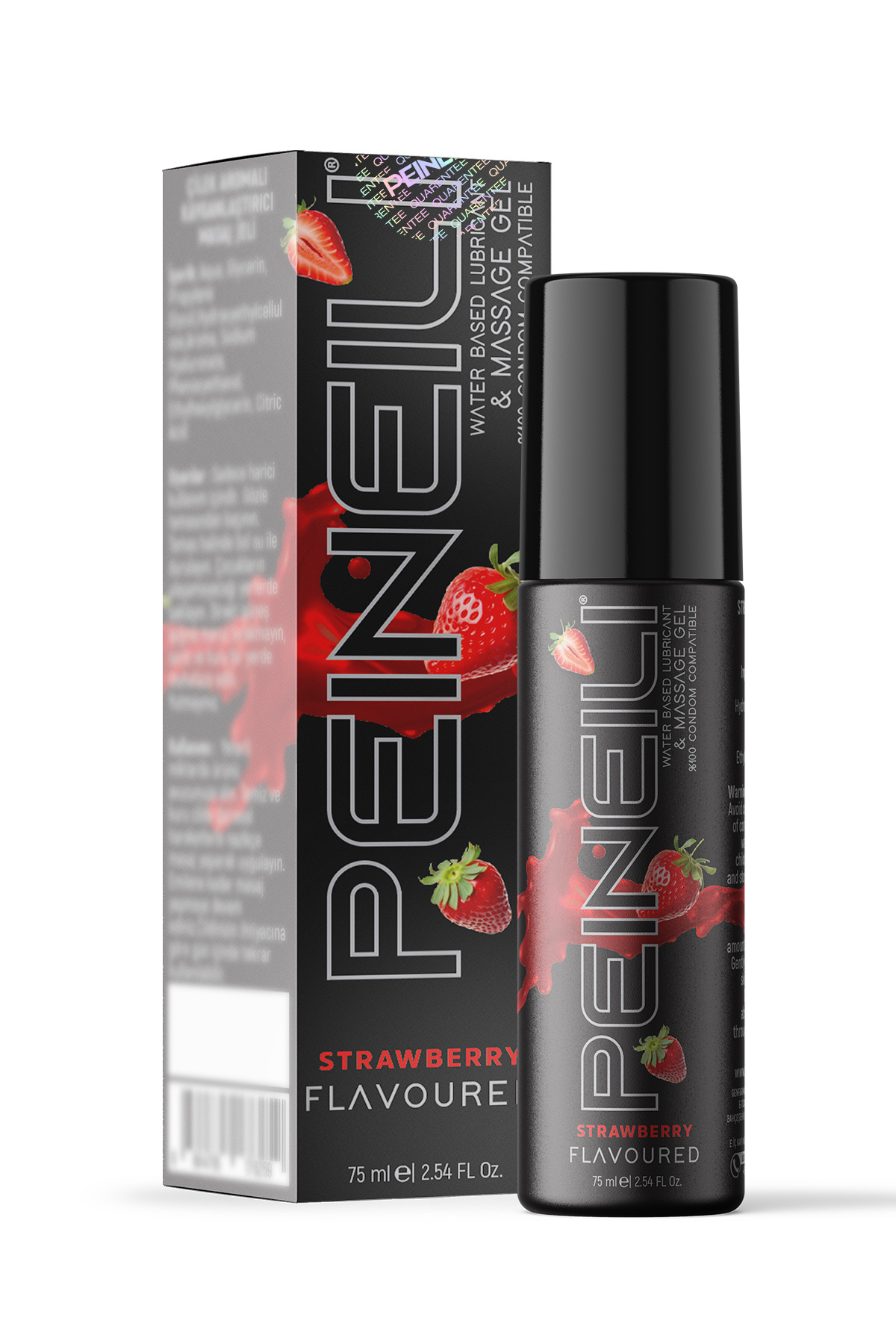 PEINEILI Çilekli Kayganlaştırıcı Jel Masaj Jeli Su Bazlı Strawberry Lubricant Massage Gel Water Based 75 ml