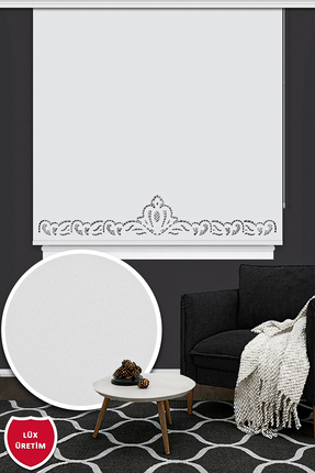 Kozastor Lazer Kesim Mat Stor Perde Beyaz 601e L-303 Lüx Seri