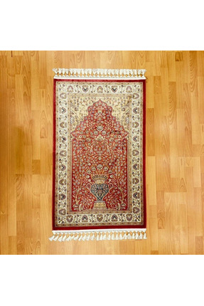 MEVLANA BAZAAR Mihrâb-ı Gülzâr Motifli İpek Seccade