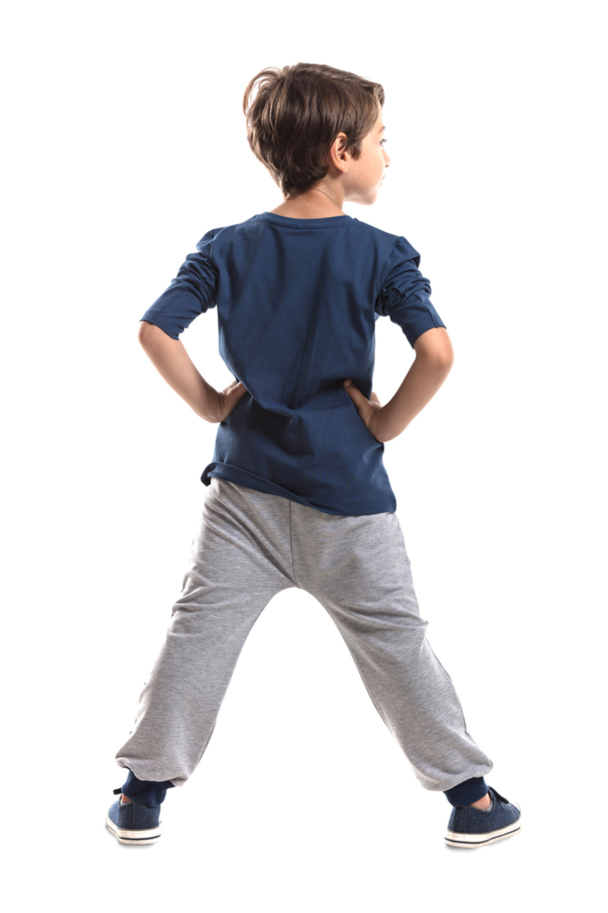 ست بالاتنه و پایین تنه پسرانه طرح حیوان فاق نرمال آستین استاندارد | دنو کیدز Denokids CFF-18S1-165 - تصویر 2