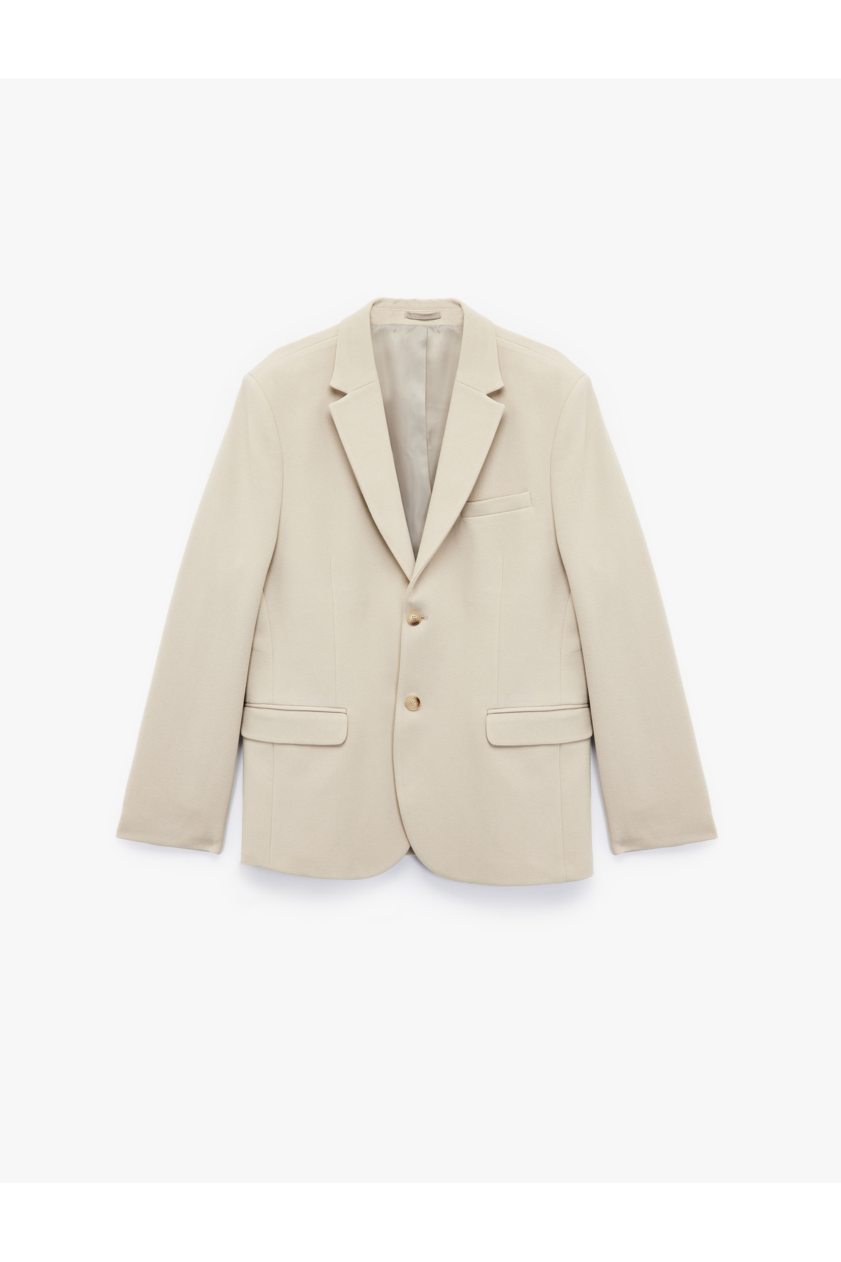 Koton  Uzun Kollu Kapaklı Cep Detaylı Düğmeli Slim Fit Mono Yaka Blazer Ceket - Görsel 3