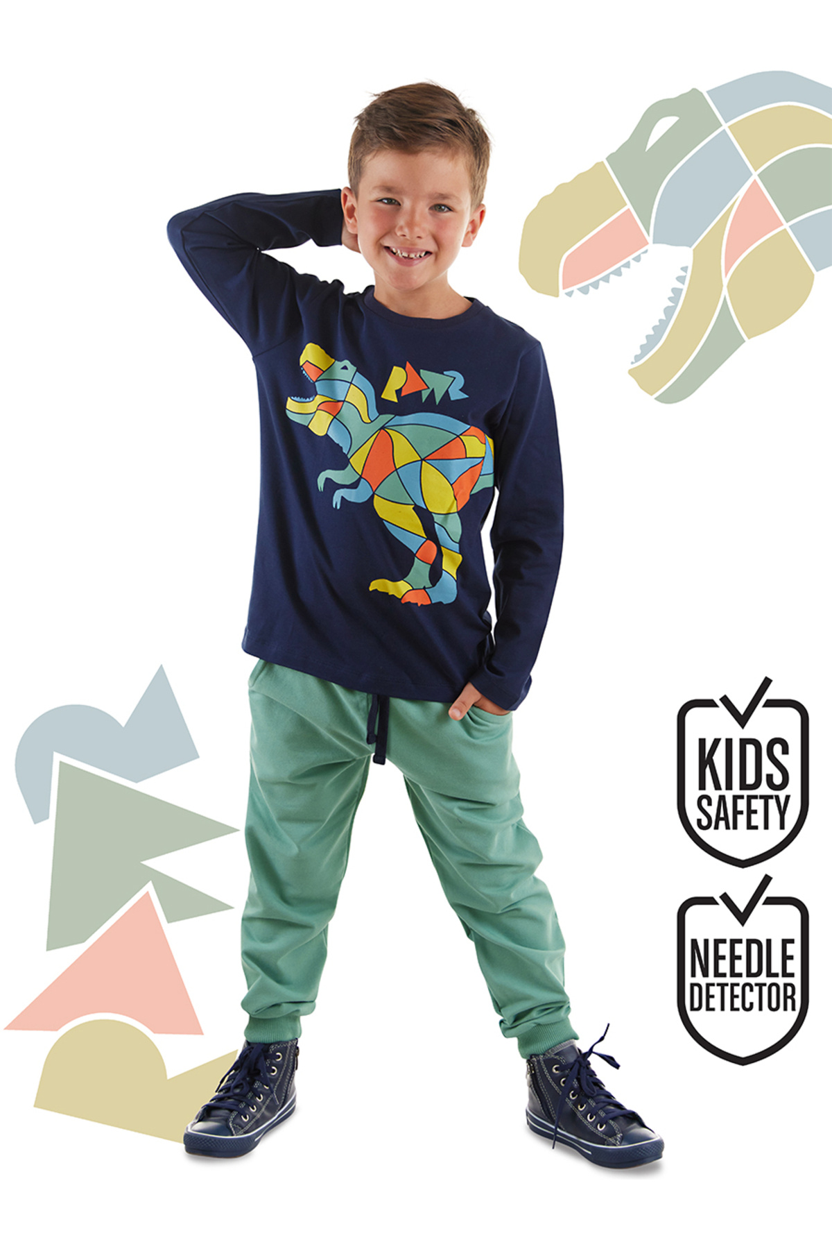 ست لباس ورزشی پسرانه طرح دایناسور