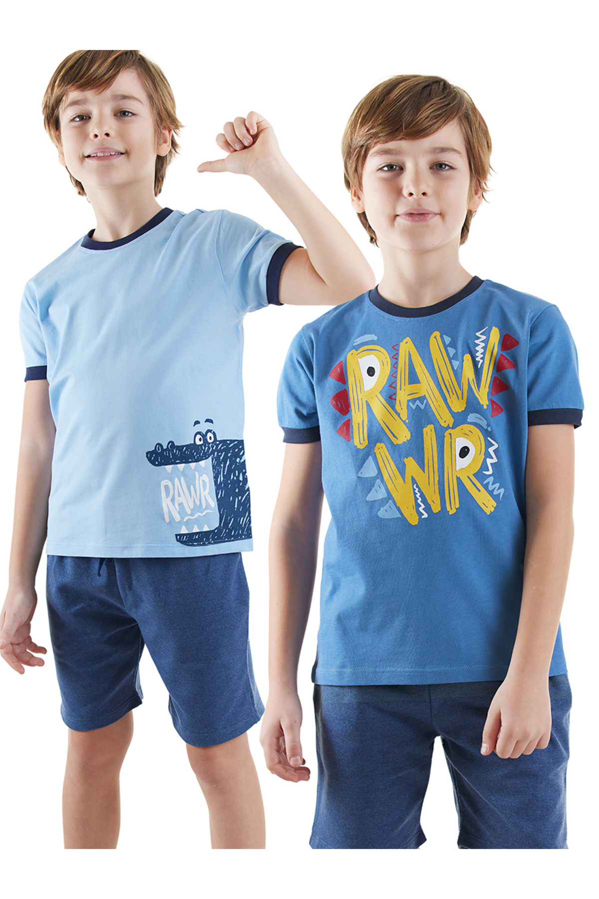 دنو کیدز تی‌شرت پسرانه طرح Rawr مدل 2-Pack
