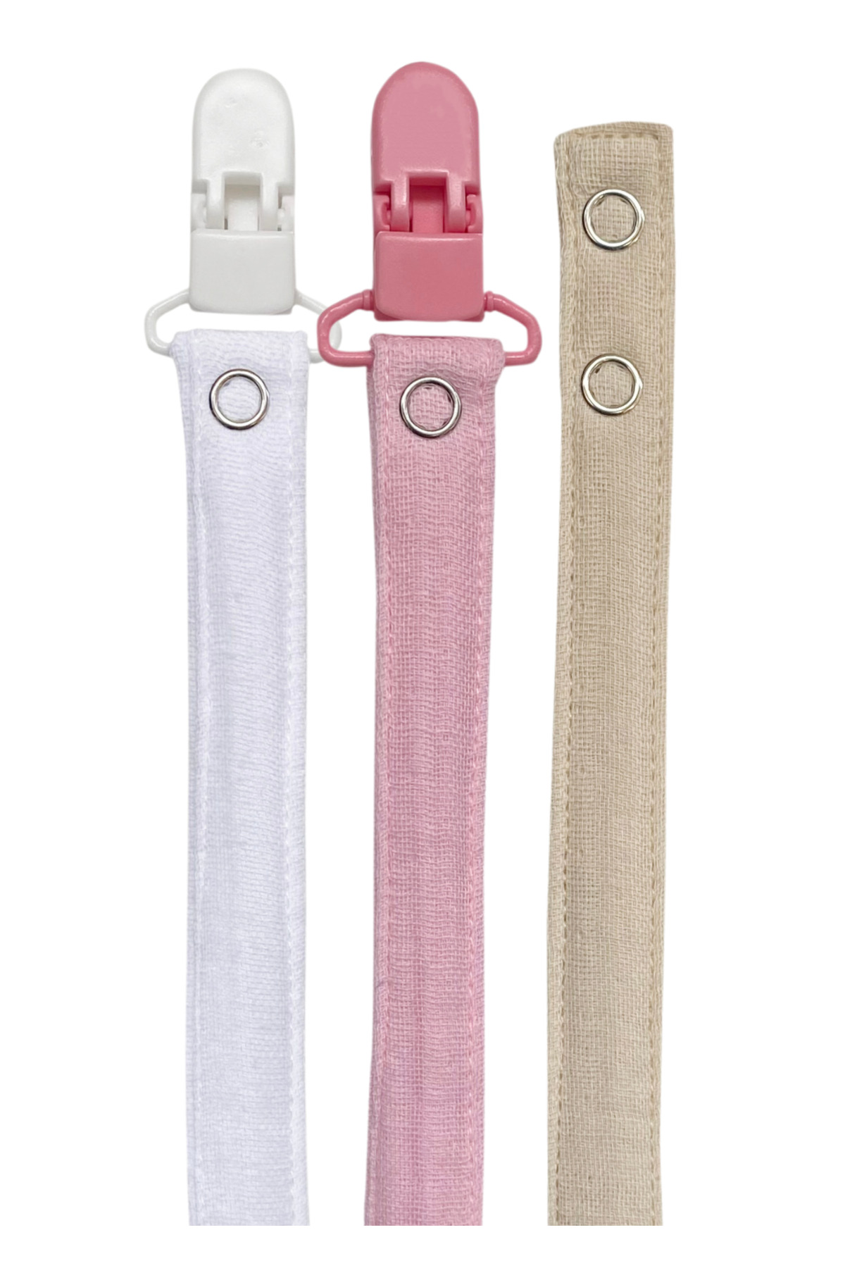 Joyous Mom Kids 3'lü Pamuk Müslin Bebek Emzik Askısı 2 Plastik Klips Kolay Açılır Emzik Tutacağı /emzik Zinciri fotoğrafı 3 (önizleme)