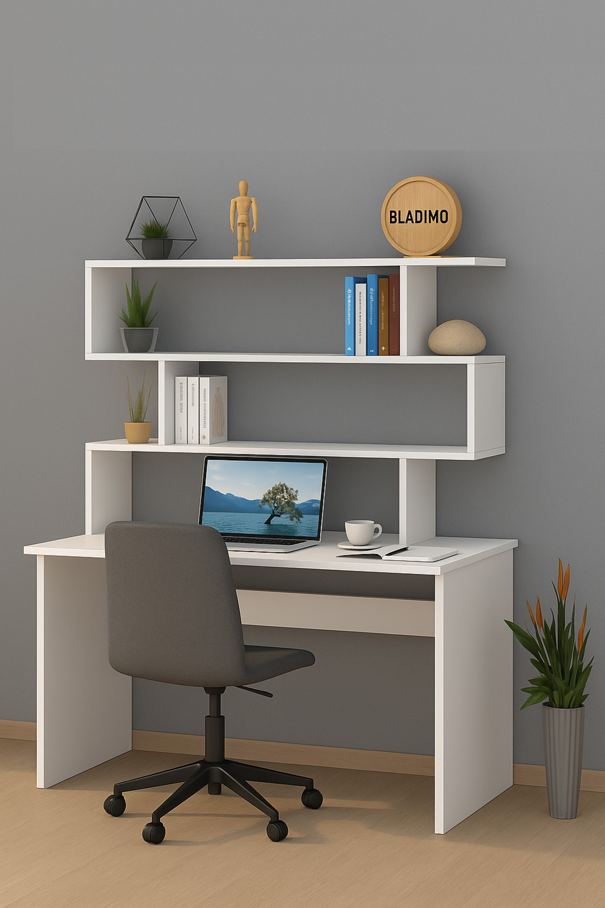 Bladimo Arken Kitaplıklı Çalışma Masası