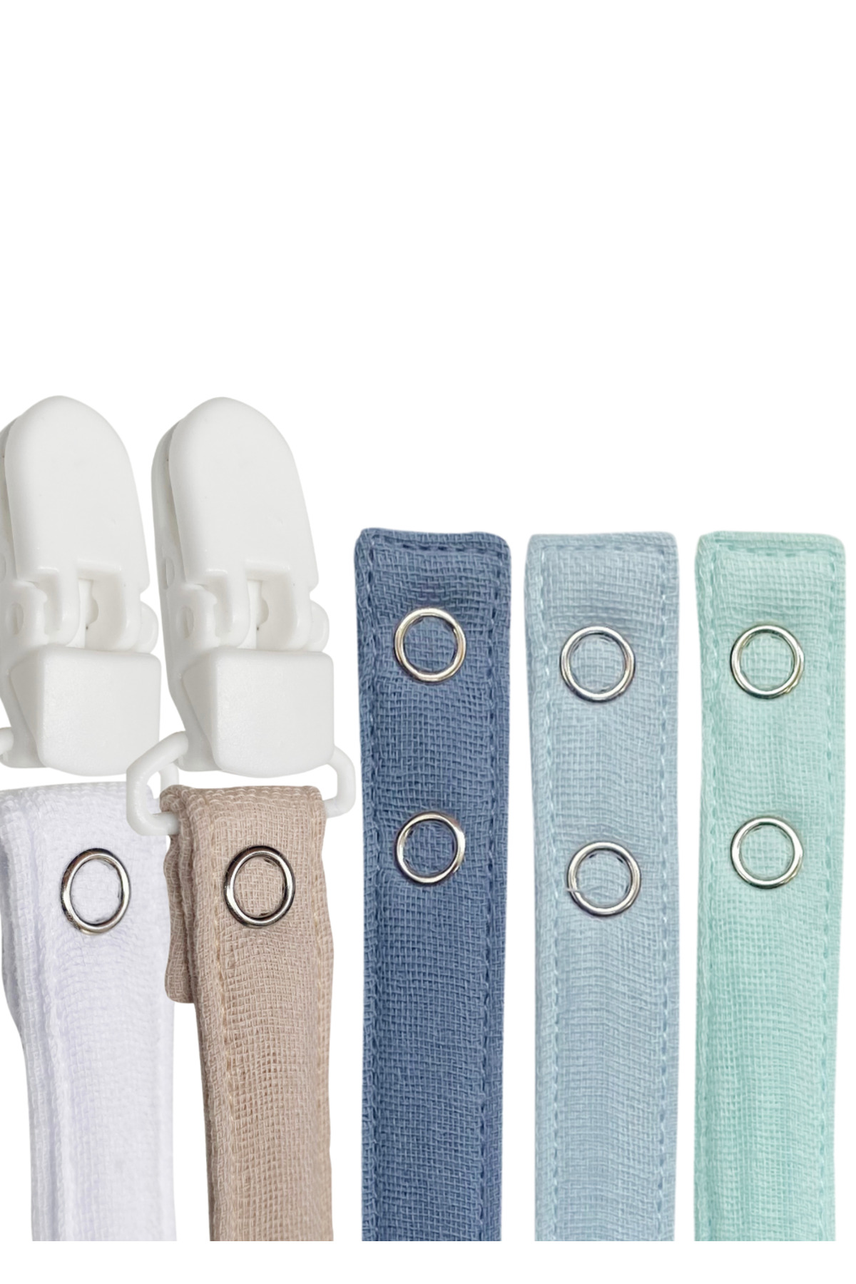 Joyous Mom Kids 5'li Yıkanabilir Renkli Emzik Askısı-emzik Zinciri %100 Pamuk fotoğrafı 4 (önizleme)