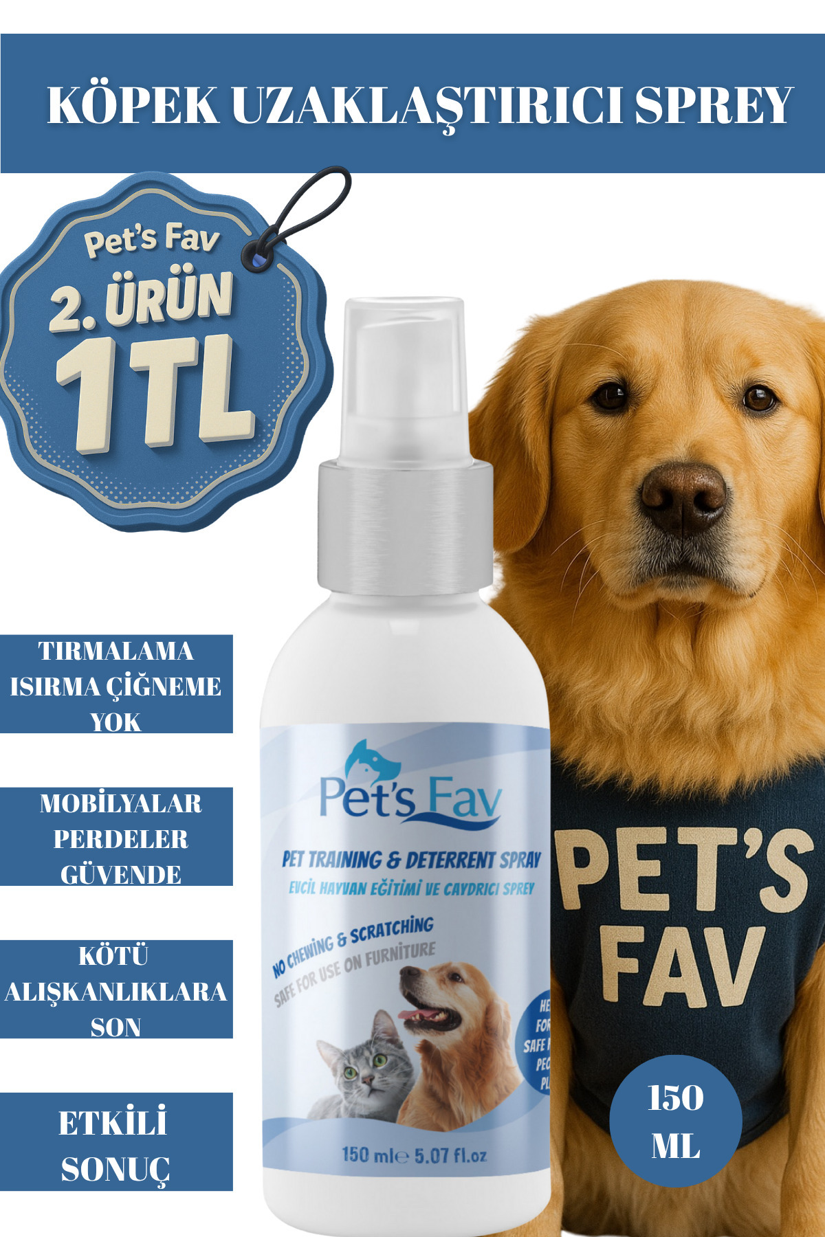 Pets Fav Köpek Uzaklaştırıcı , Caydırıcı, Tırmalama Ve Isırma Önleyici Doğal Tuvalet Eğitim Spreyi